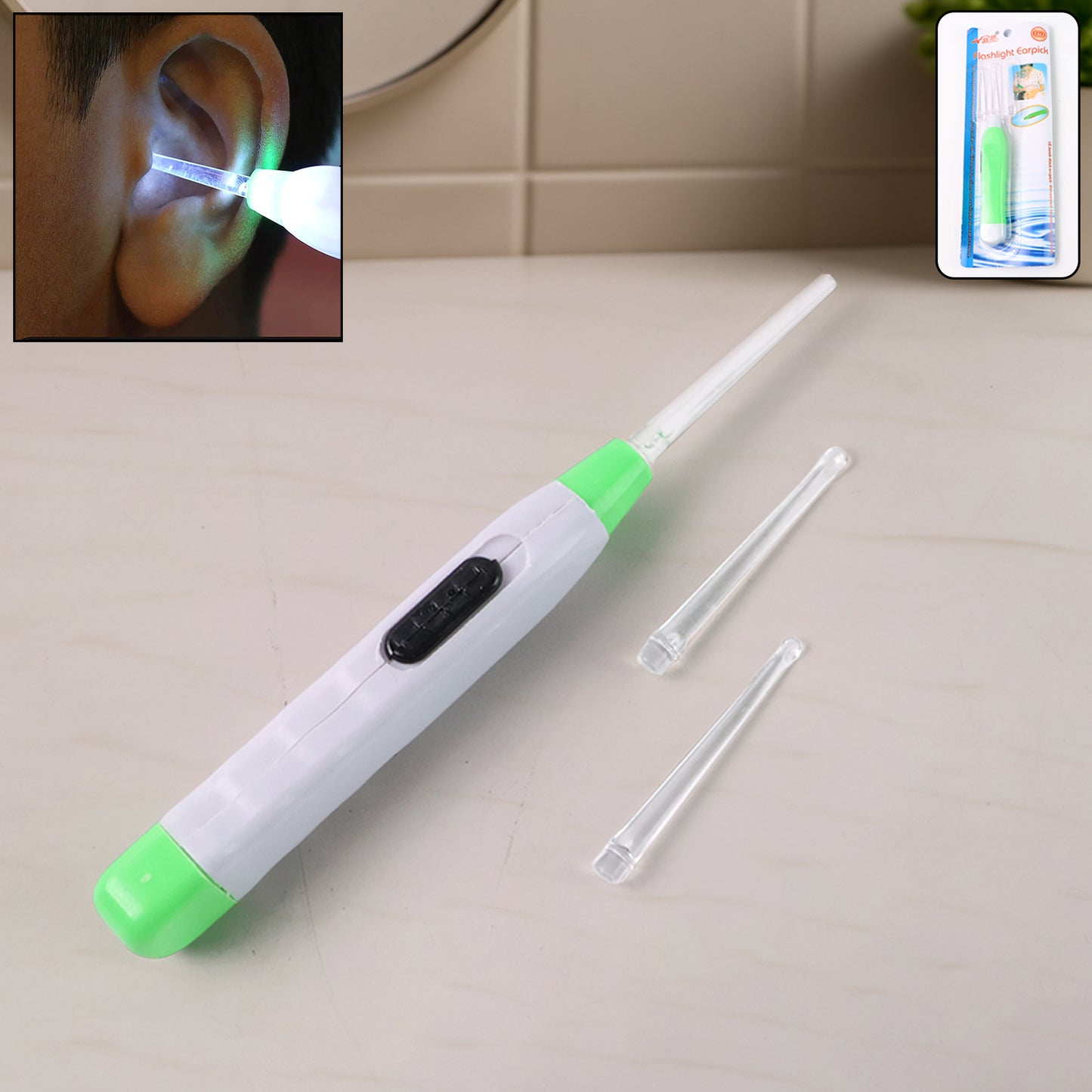 White Led Flashlight Earpick With Tweezer (1 Pc) - Happy Price - Image 3
