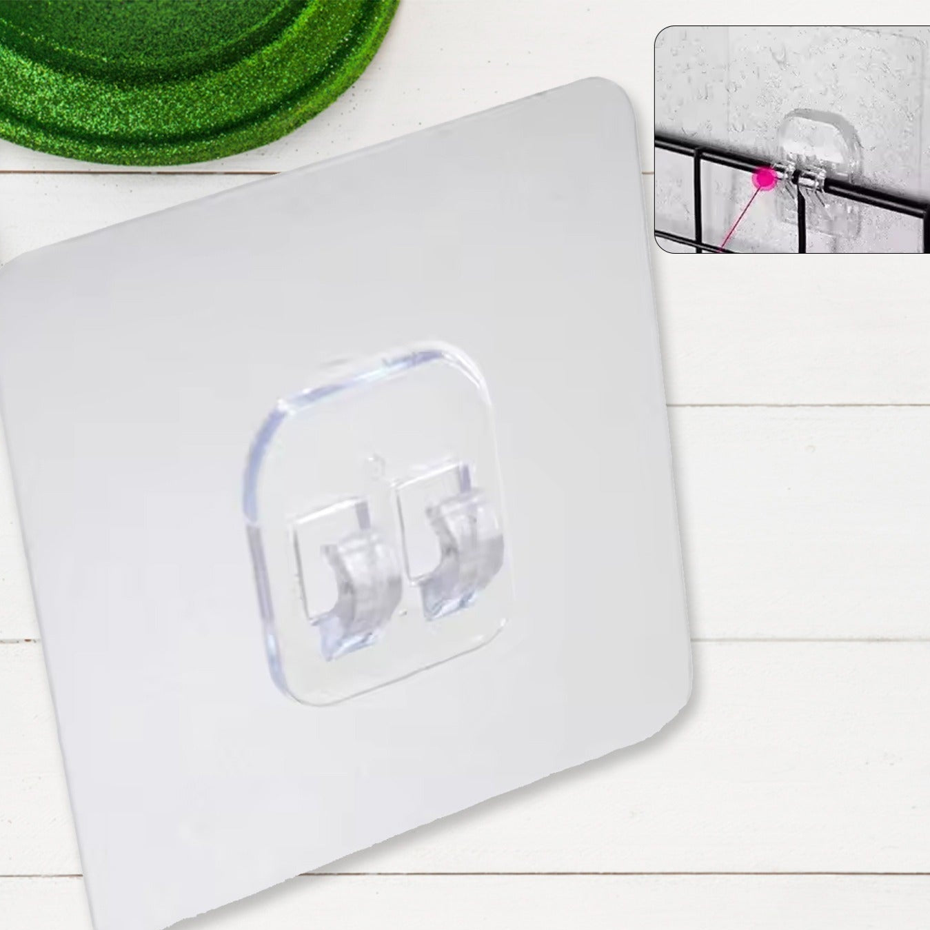 Transparent Adhesive Wall Hooks for Kitchen & Bathroom - No Drilling Needed (1 Pc) - Happy Price - Image 1