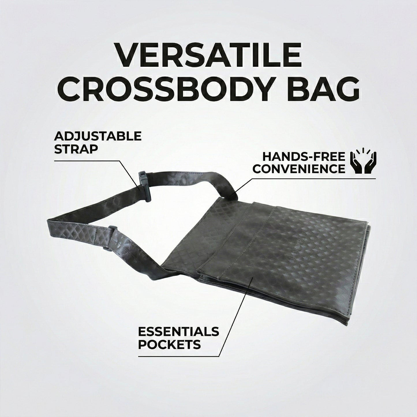 Quilted Crossbody Sling Bag for Men & Women with Adjustable Strap (1 Pc) - Happy Price - Image 6