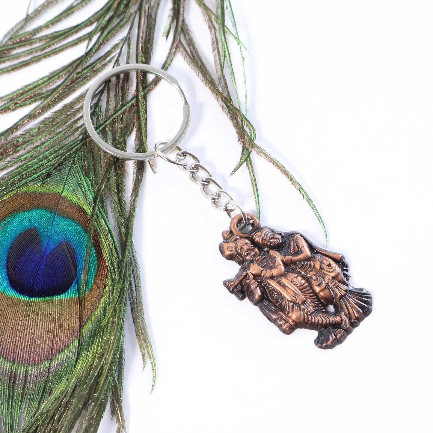 Radha Krishna Metal Keychain Set - 2 Pcs Mix Design - Happy Price - Image 3