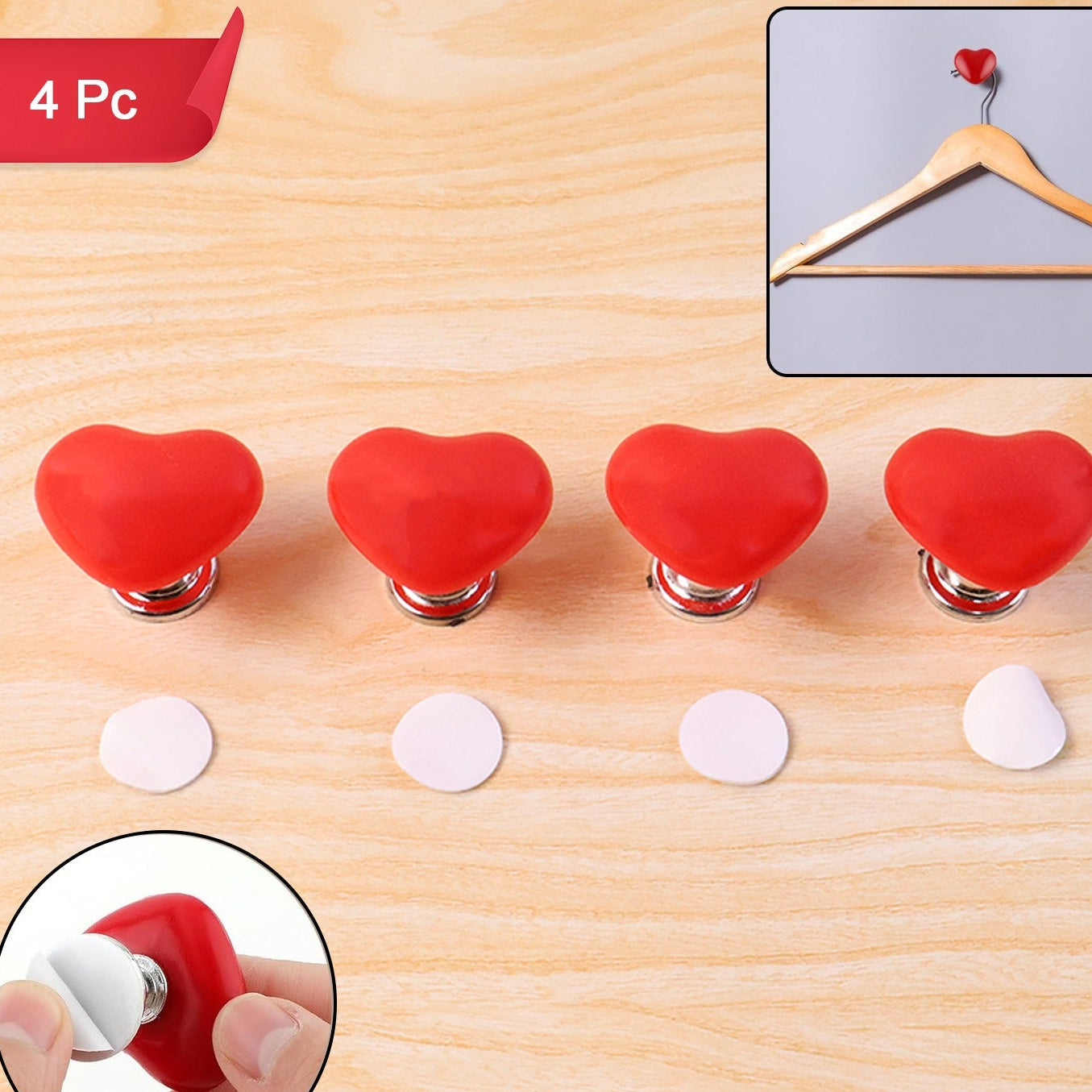 Heart Shaped Cabinet Knobs and Drawer Pulls - Set of 4 - Happy Price - Image 1