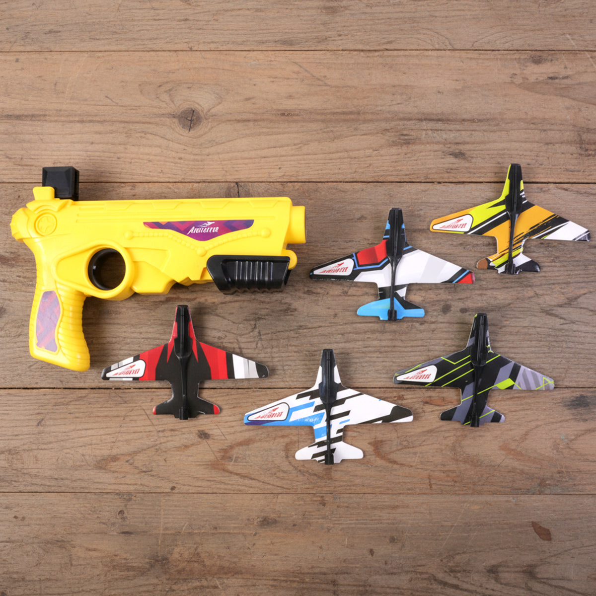 Air Battle Plane Launcher Toy Set for Kids with 5 Foam Gliders - Manual Shooting Game - Happy Price - Image 6