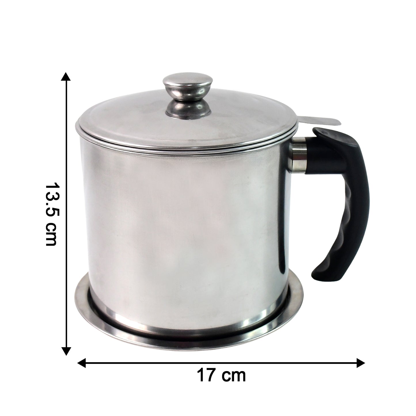 Stainless Steel Oil Strainer Pot With Lid And Filter Mesh (1 Set) - Happy Price - Image 6
