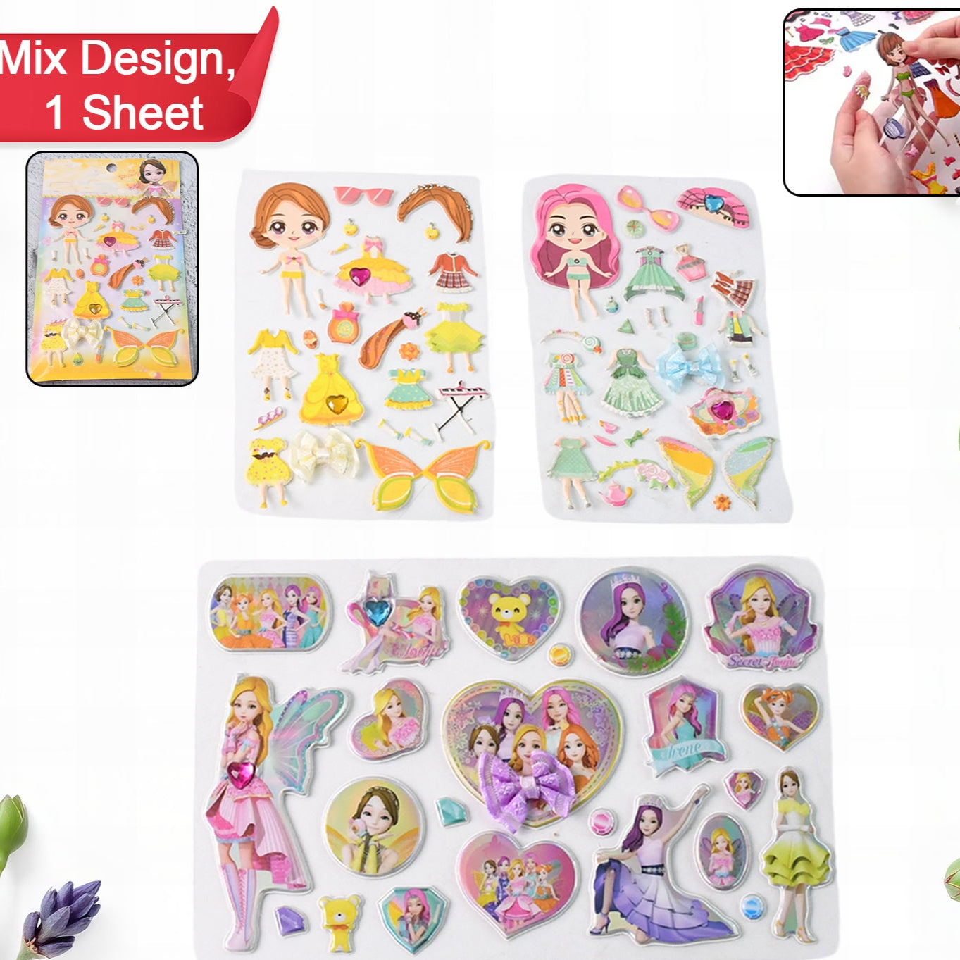 Multipurpose Adhesive 3d Stickers (1 Sheet 1510 Cm) - Happy Price - Image 1