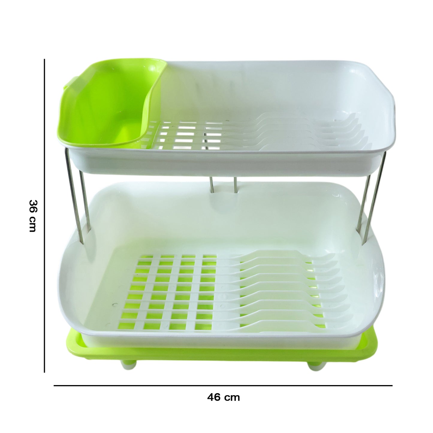 2 Tier Kitchen Dish Rack with Drain Tray & Utensil Holder - 1 Set - Great Price - Image 6