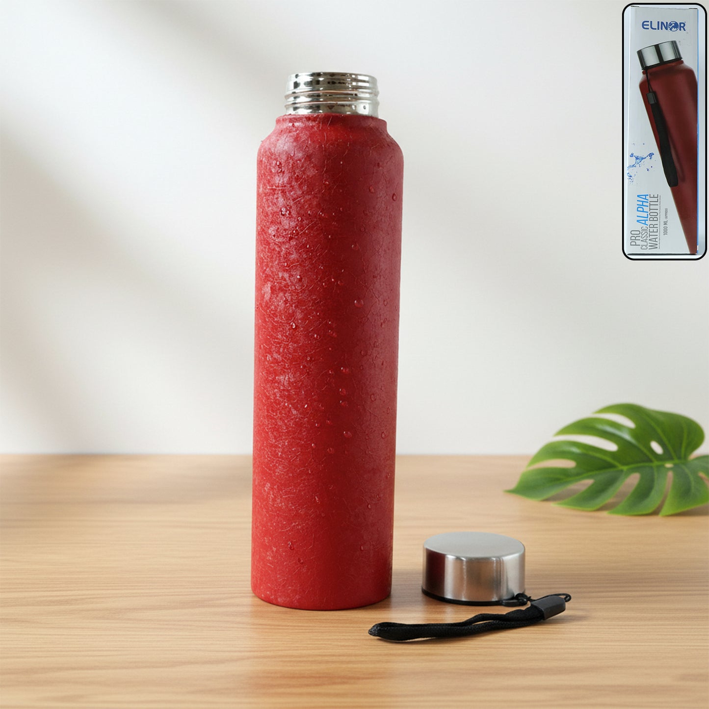 1000 ML Stainless Steel Water Bottle - Red Classic Design - Happy Price - Image 2