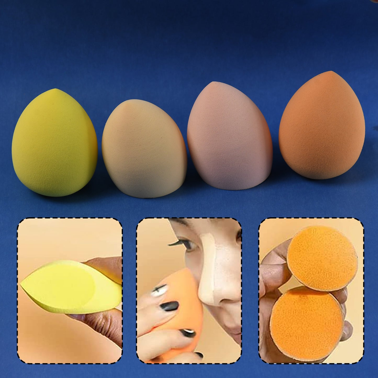 Makeup Sponges Set Perfect For Liquid Cream And Powder (4 Pcs Set With Case) - Happy Price - Image 3