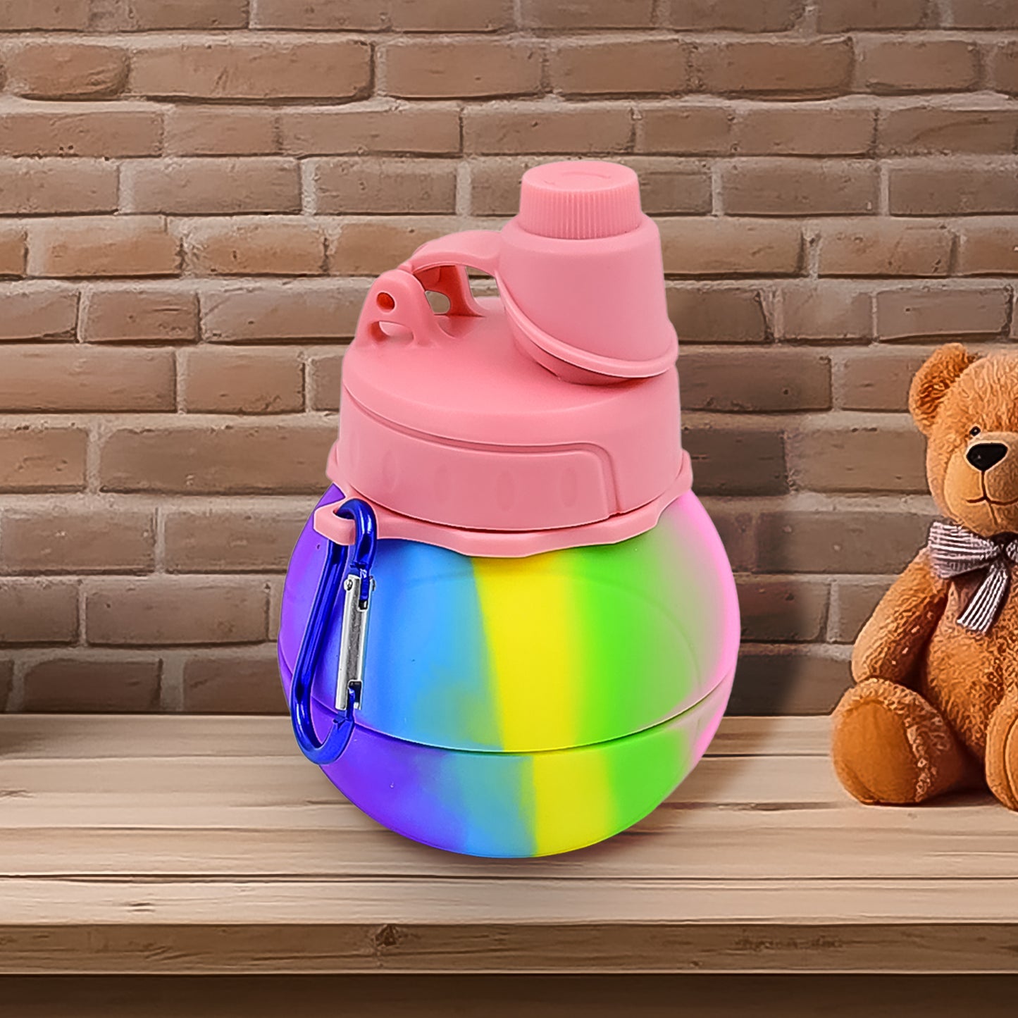 Flexible Collapsible Silicone Sports Water Bottle (260 Ml 20 Cm Folding) - Happy Price - Image 4