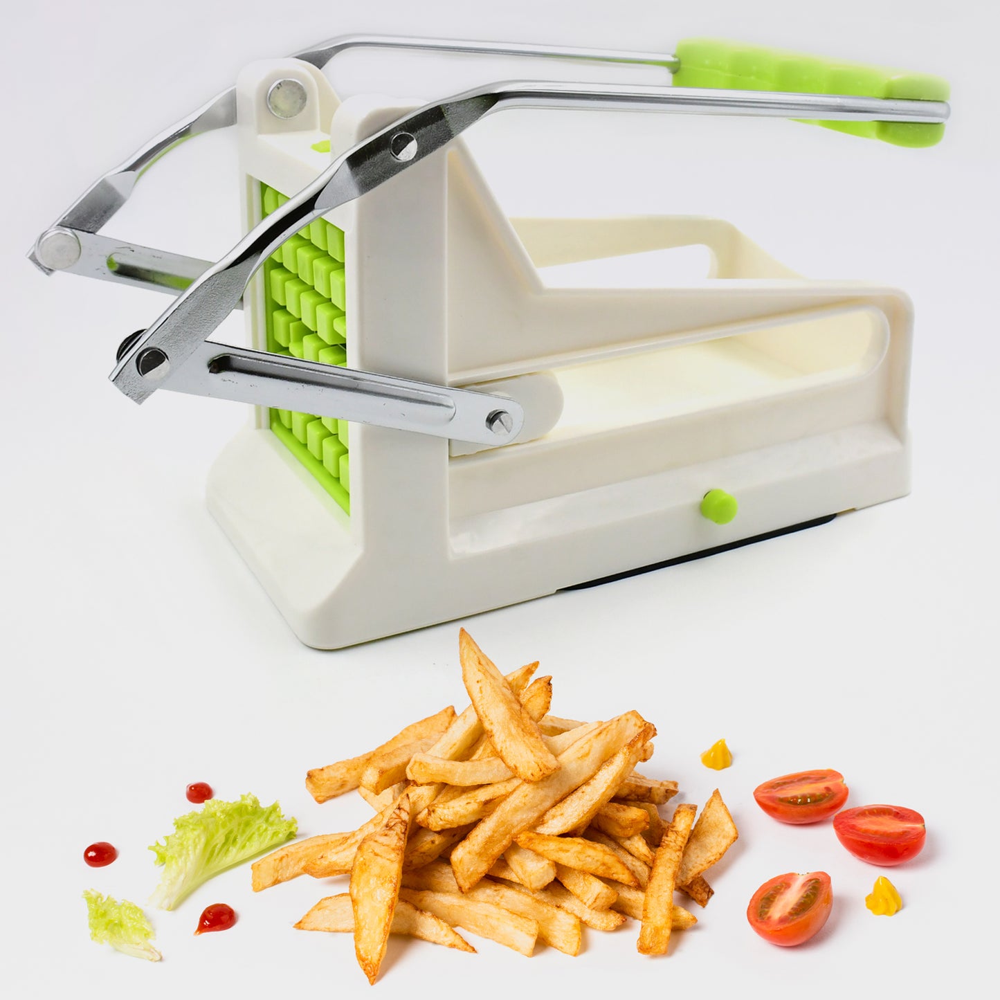 French Fry Cutter Great With Vegetables Potato Fries Cutter Professional Vegetable Cutter Stainless Steel Cutter Potato Onions Carrots Cucumbers Fruits Potato Cutter (1 Pc) - Happy Price - Image 6