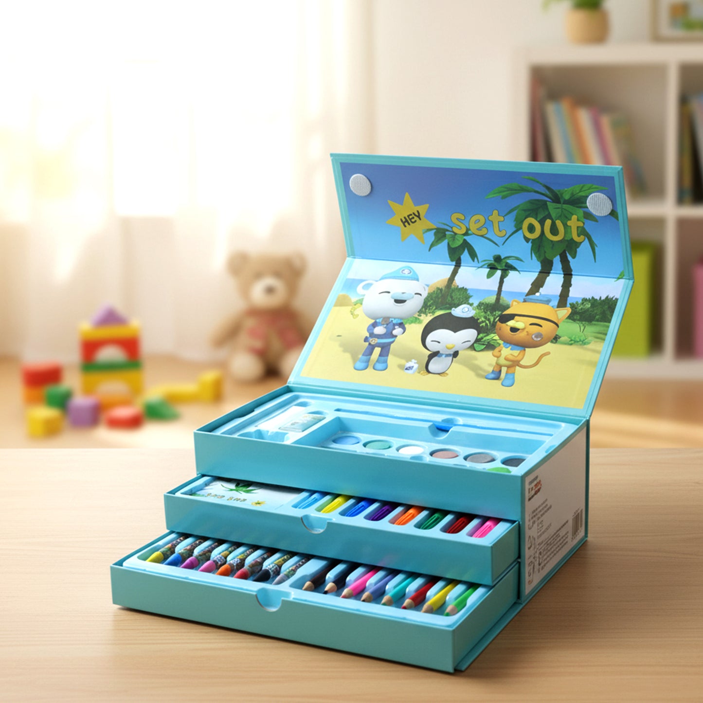 Kids Art and Drawing Kit Box (1 Pc) - Complete Coloring & Painting Set - Happy Price - Image 2