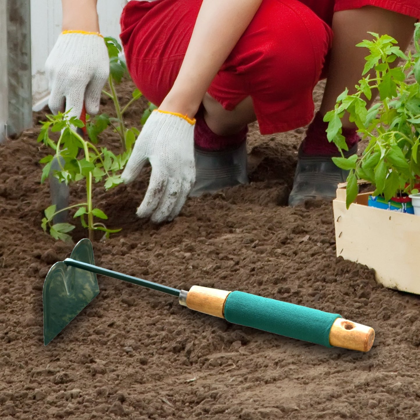 Garden Hoe with Dual-Action Prongs and Handle - Happy Price - Image 3