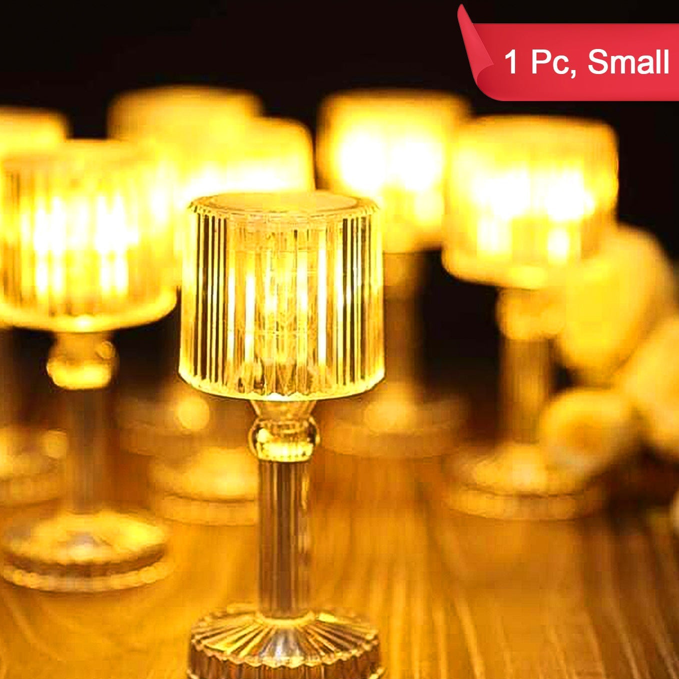 Mini Acrylic Led Desk Lamps Table Lamp Portable Crystal (1 Pc Small) - Happy Price - Image 1