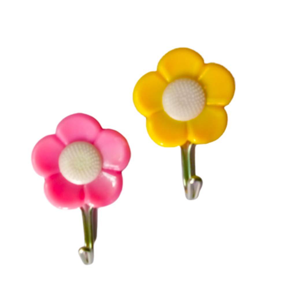 Plastic Self-adhesive Flower Shape Hooks (Pack Of 5) - Happy Price - Image 3
