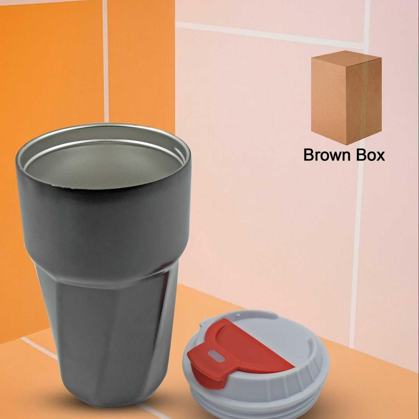 Stainless Steel Vacuum Insulated Travel Mug Car Coffee Mug With Lid Reusable Thermal Cup For Coffee Car Travel Beach Camping Hiking Hunting Fishing Drinks Coffee Tea Mug Outdoor Home Office (1 Pc) - Happy Price - Image 1