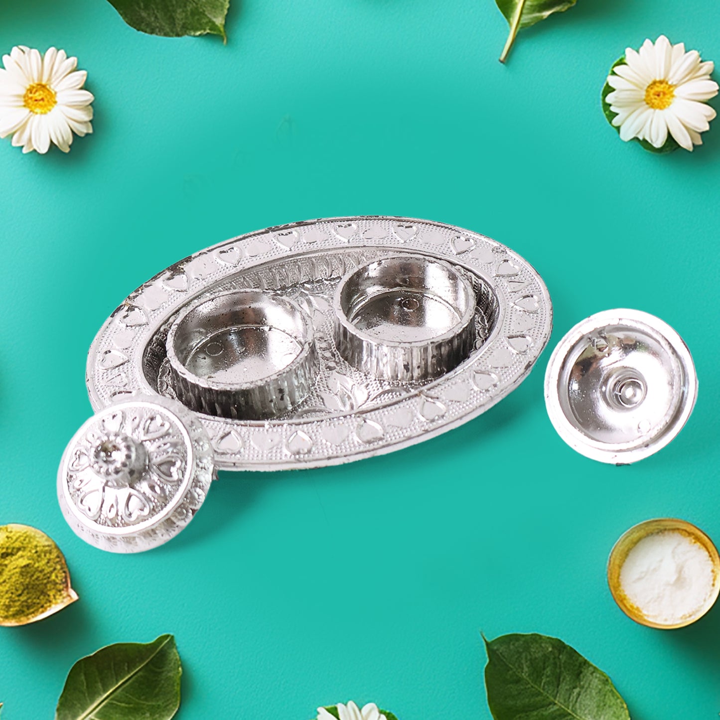 Oval Shape Special Puja Thali (1 Pc Mix Design) - Happy Price - Image 3