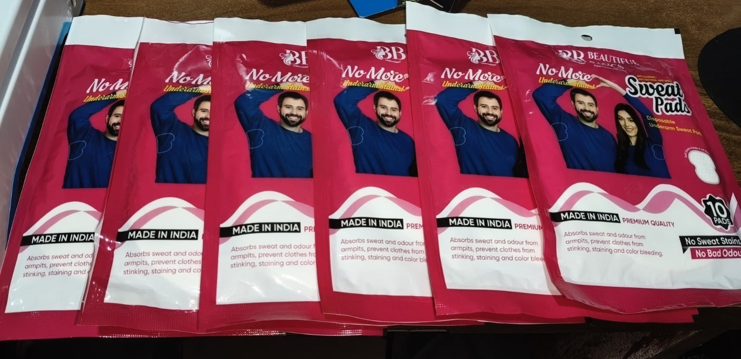 Beautiful Basics Underarms Sweat Pads Disposable (Pkts 6x 60 Pcs Set) - Happy Price - Image 7