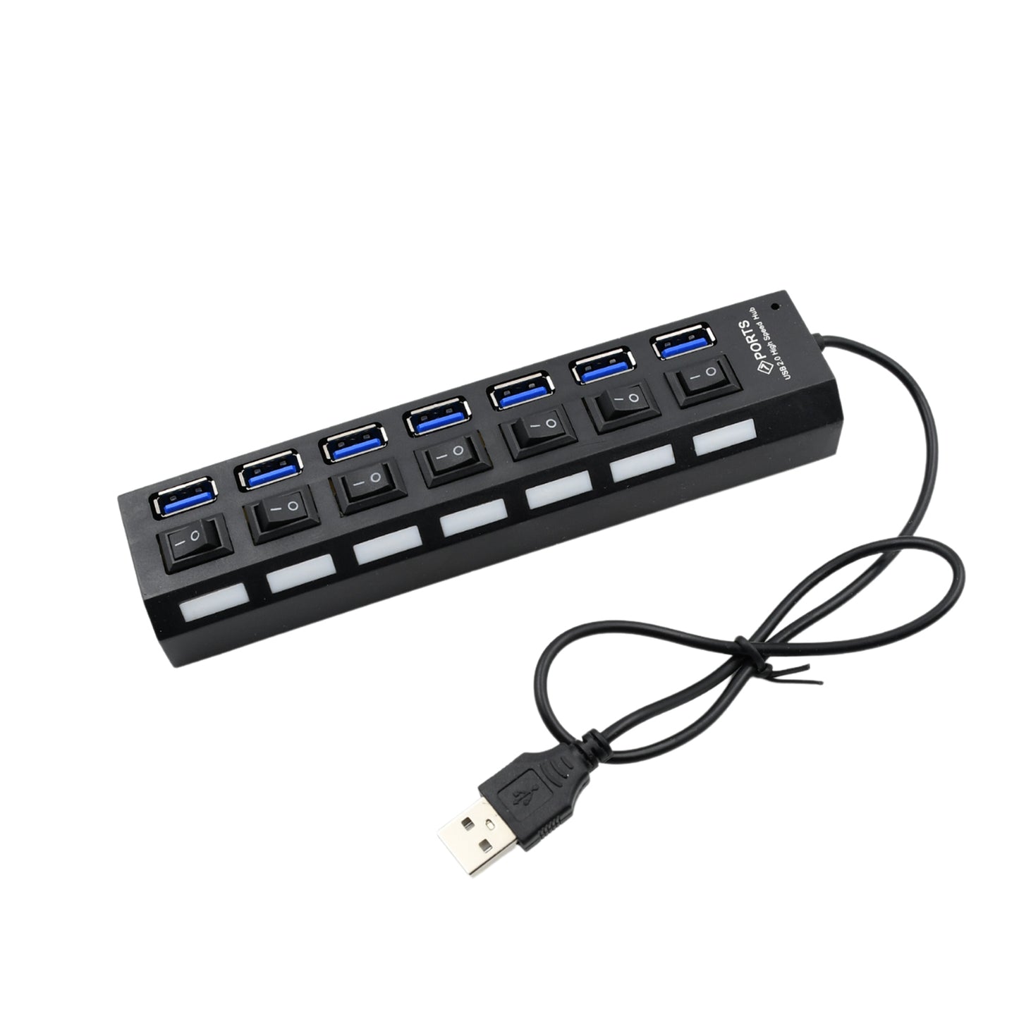 Usb Splitter Multi Port Usb 2.0 Hub 7 Port With Independent Onoff Switch And Led Indicators Usb A Port Data Hub Suitable For Pc Computer Keyboard Laptop Mobile Hdd Flash Drive Camera Etc - Happy Price - Image 3