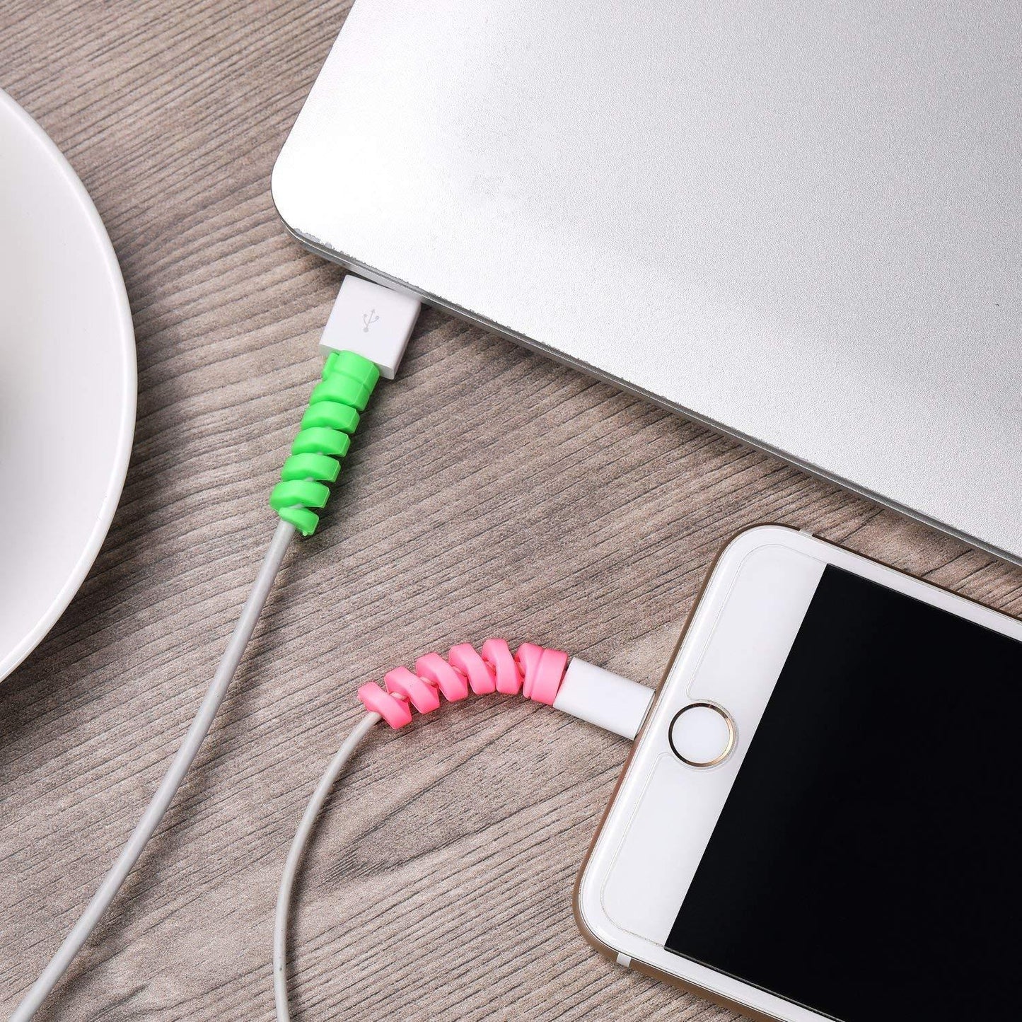 Spiral Charger Cable Protector Data Cable Saver Charging Cords Protective For All Universal Earphone Cable Cover (Pack Of 10) - Happy Price - Image 5