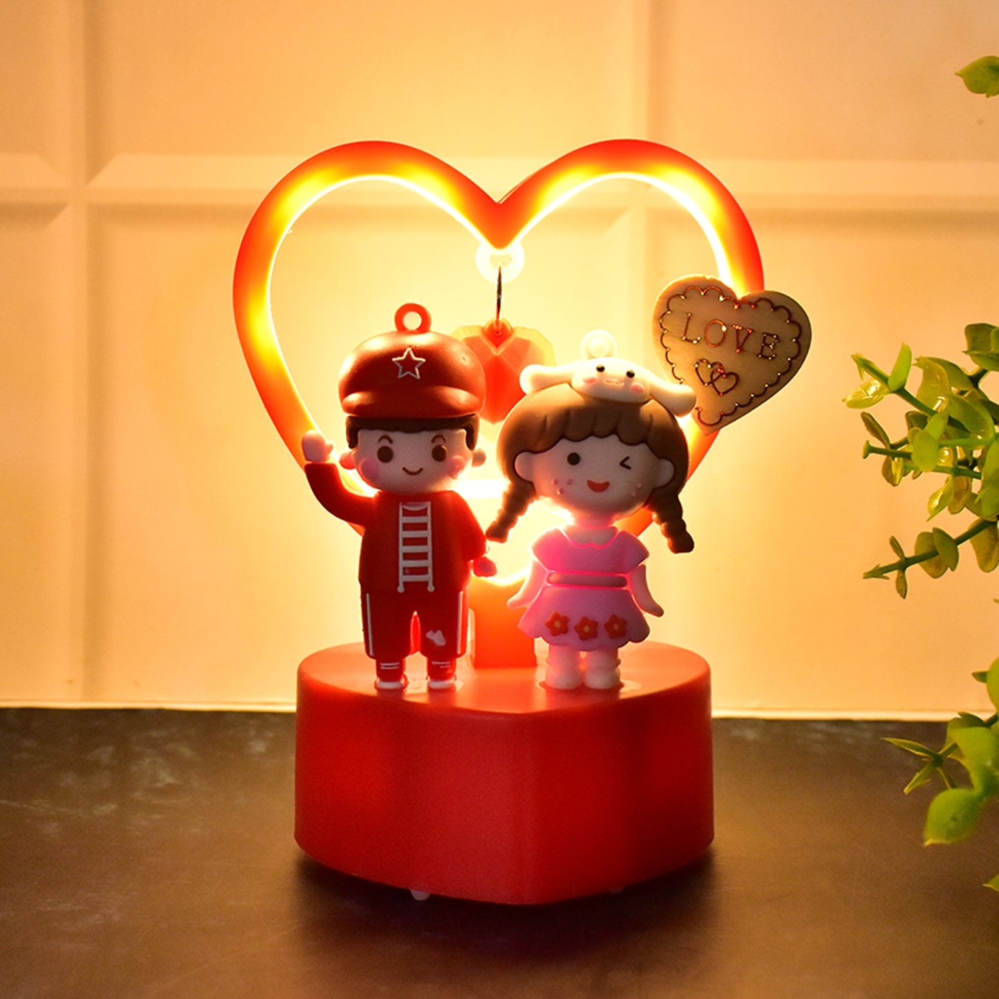 Romantic Couple Heart Frame Showpiece - 1 Pc - Happy Price - Image 3