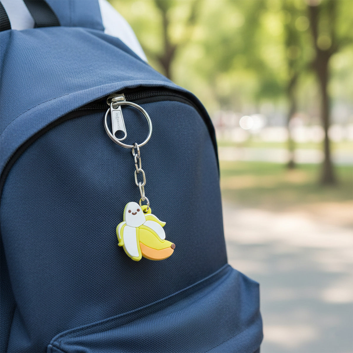 Cute Banana Cartoon Keychain with Metal Ring (1 Pc) - Happy Price - Image 3
