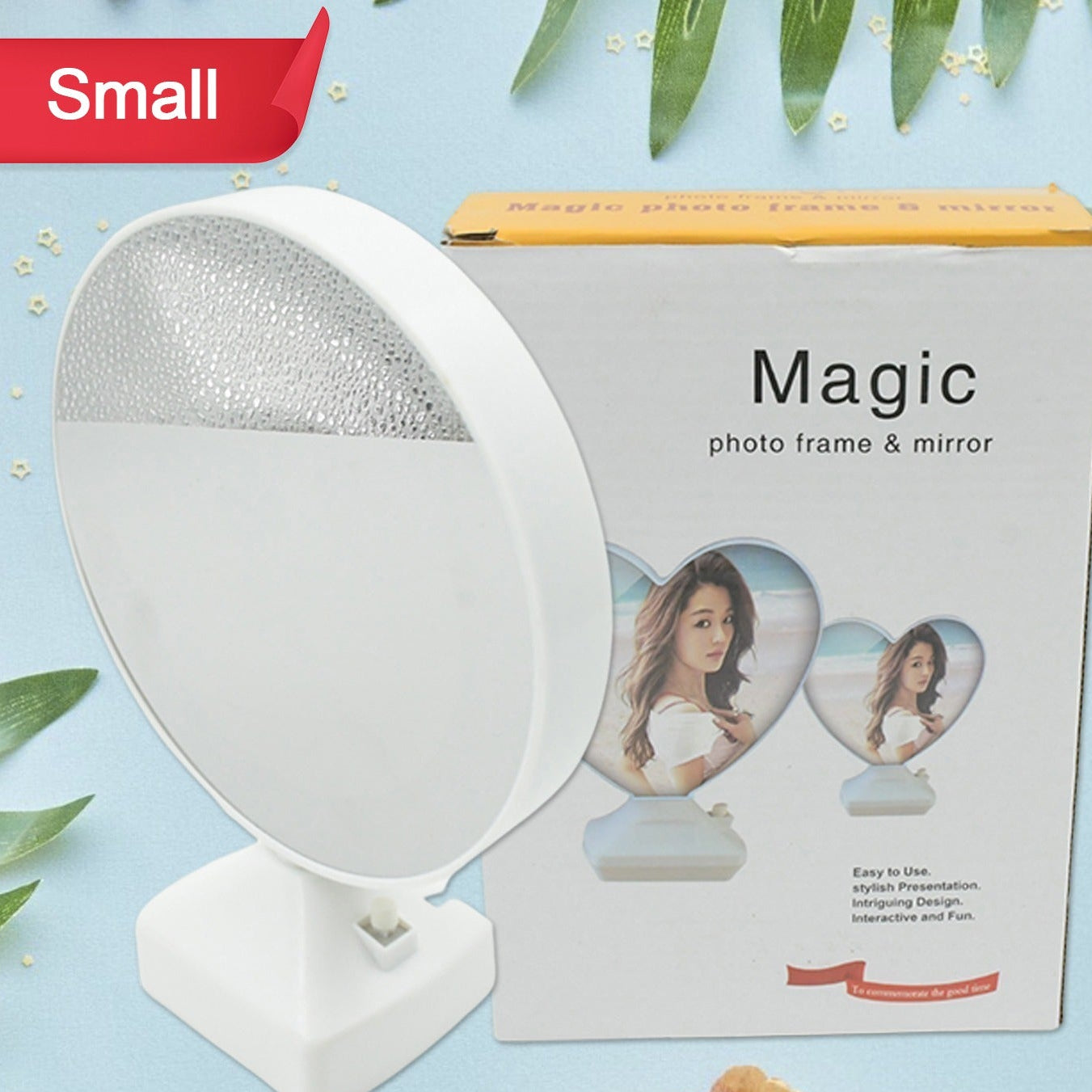 Plastic 2 In 1 Mirror Come Photo Frame With Led Light - Happy Price - Image 1