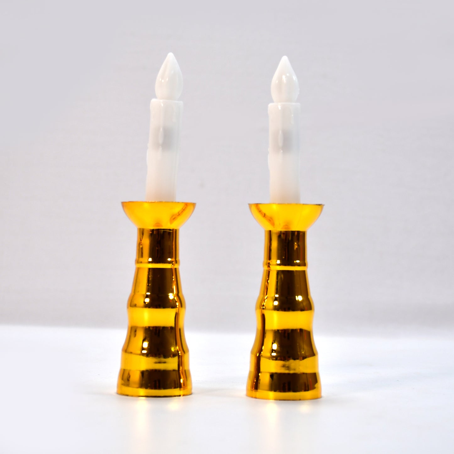 2 Pcs LED Flameless Window Candles with Gold Base & Suction Cups - Happy Price - Image 2