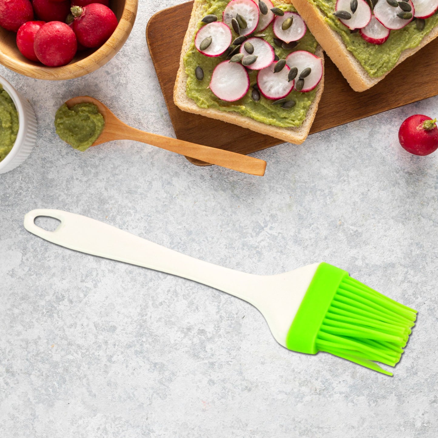 Silicone Kitchen Oil Spatula Brush With Handle Pastry Cake Brush (17 Cm 1 Pc) - Happy Price - Image 3