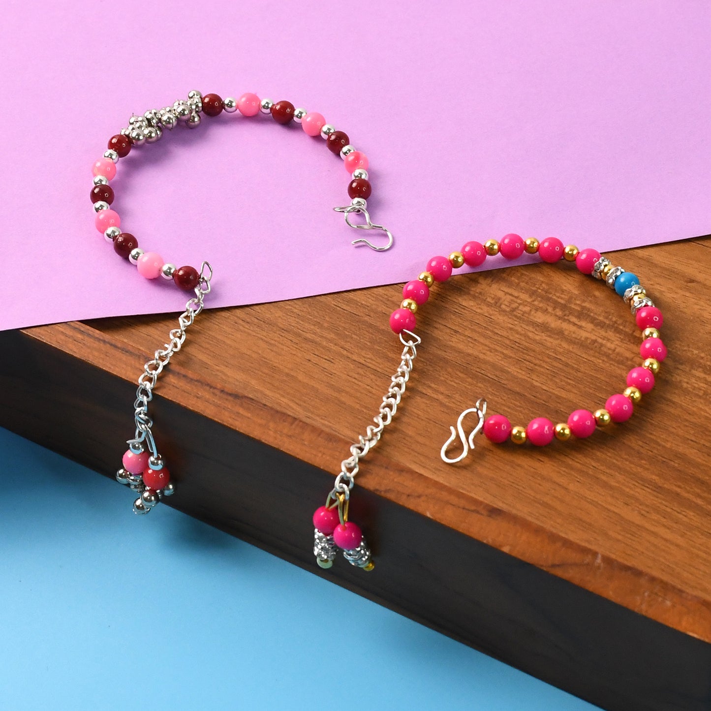 Traditional And Trendy Beaded Bracelet With Adjustable Chain (1 Pc) - Happy Price - Image 3