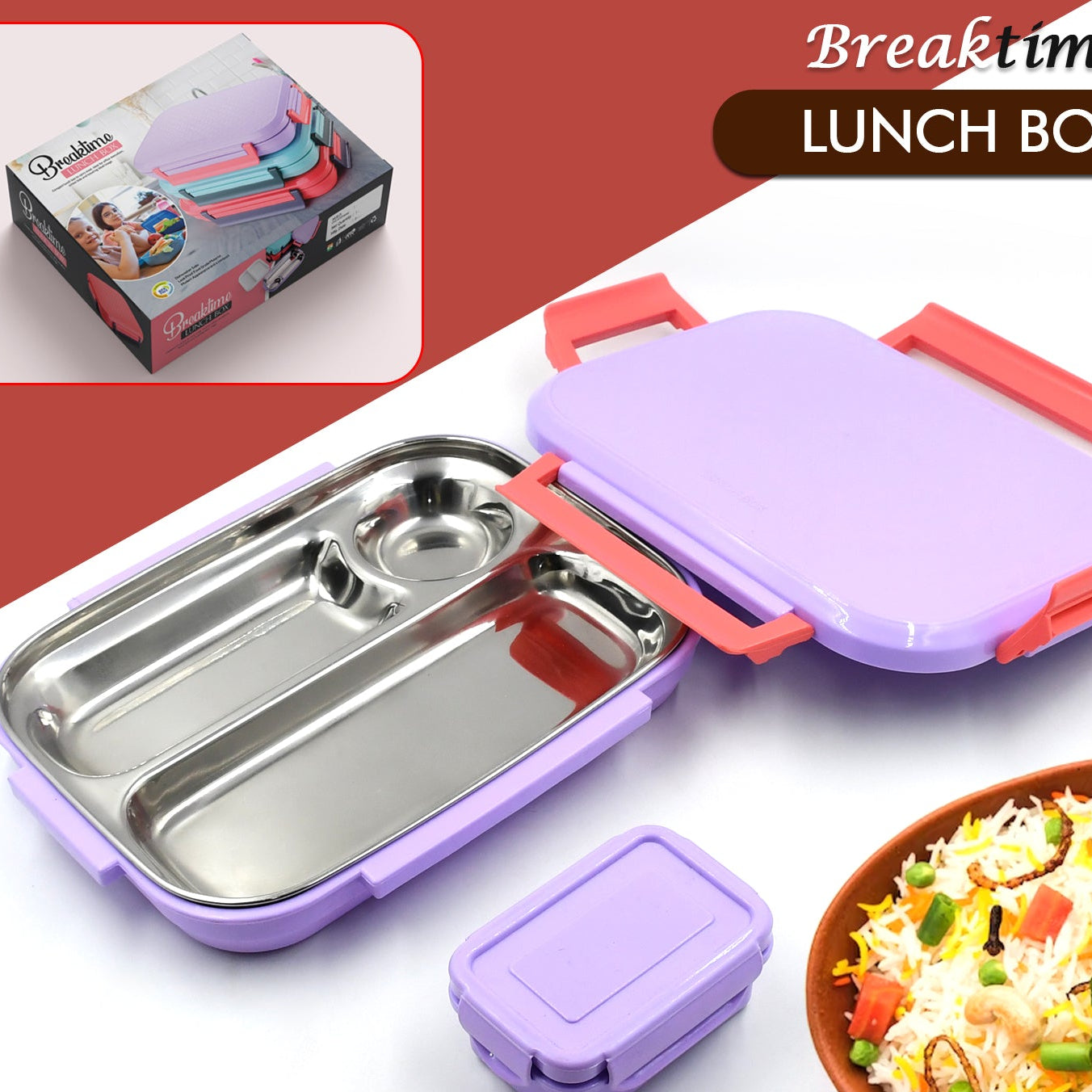 Lunch Box Plastic With Steel Plate Small Lunch Box High Quality Box For Kids School Customized Plastic Lunch Box For Girls Boy - Happy Price - Image 1