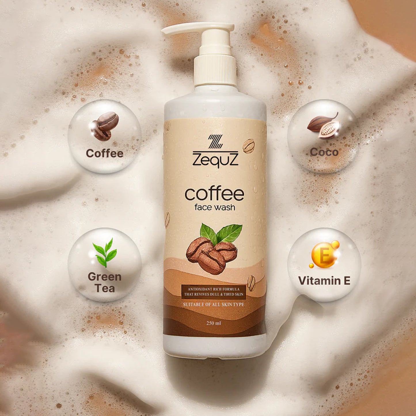 Zequz Coffee Face Wash - 250 ML, Deep Cleansing & Skin Revitalizing - Happy Price - Image 7