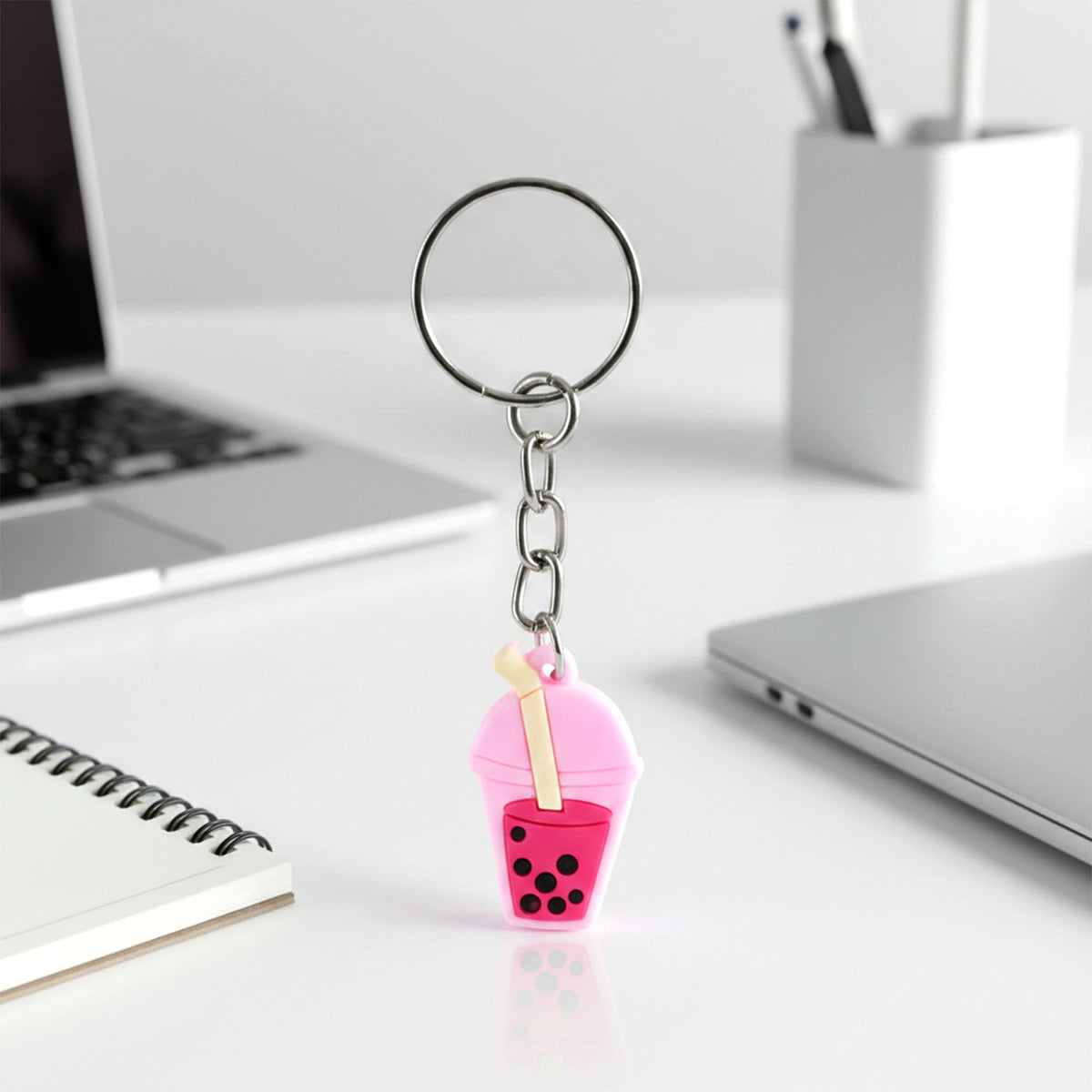 Cute Bubble Tea Keychain Charm - 1 Pc Decorative Bag & Key Holder - Happy Price - Image 3