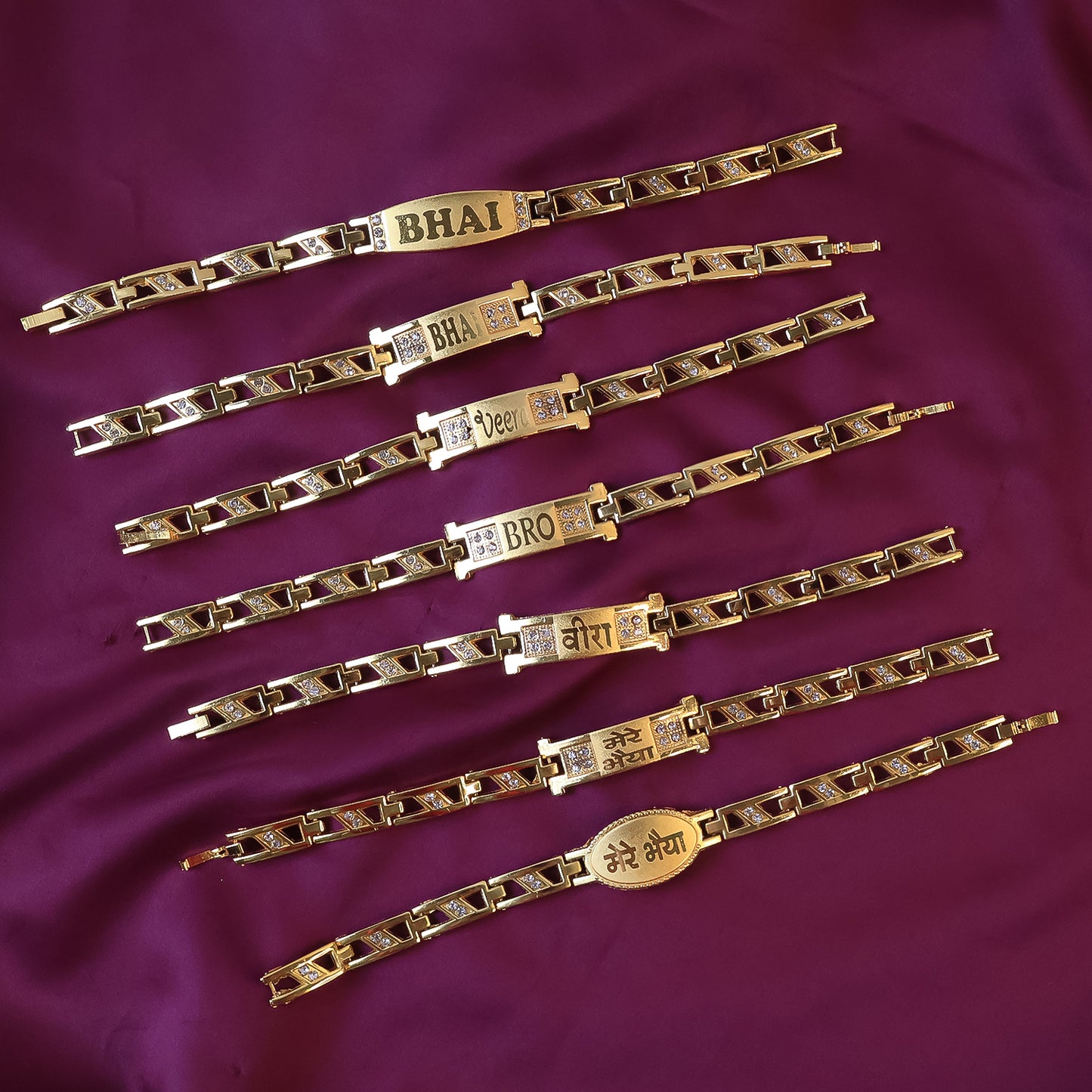 Metal Rakhi Bracelet For Brother Chain Rakhi With Wording (Mix Design 1 Pc) - Happy Price - Image 4