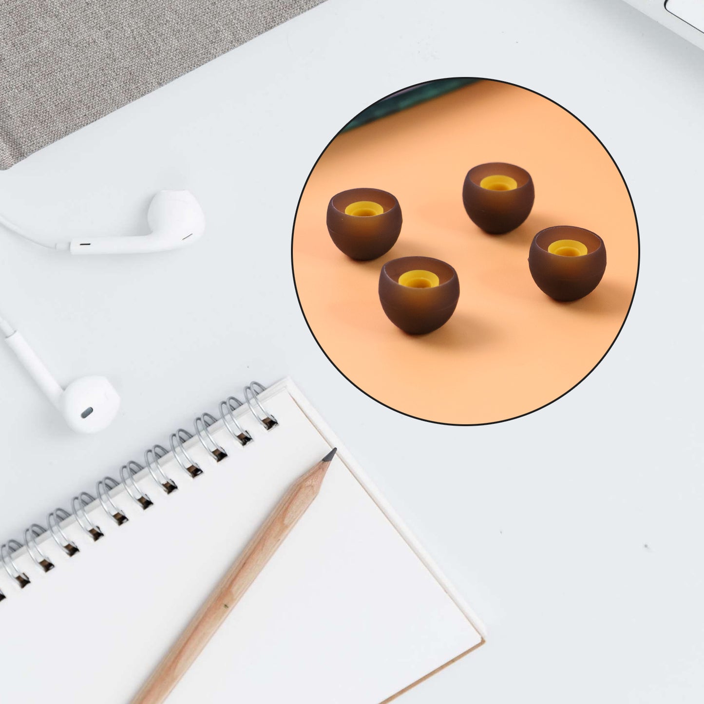 4 Pcs Silicone Earbud Tips Set - Soft Replacement Eartips for In-Ear Earphones - Happy Price - Image 3