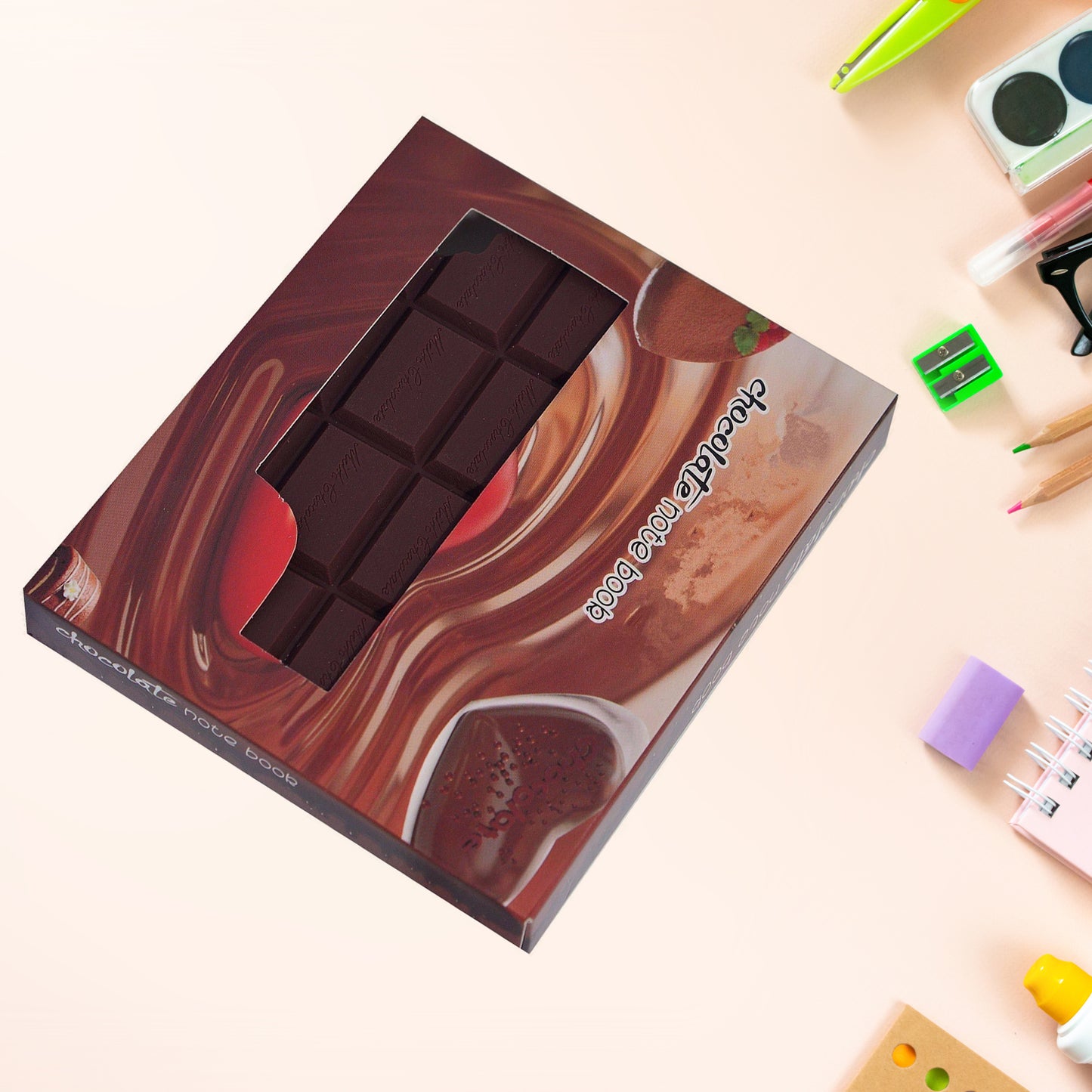 Small Chocolate Scented Diary Memo Notebook In Rectangular Chocolate Bite Shape With Original Chocolate Smell Personal Pocket Diary With Plain Pages For Kids - Happy Price - Image 3