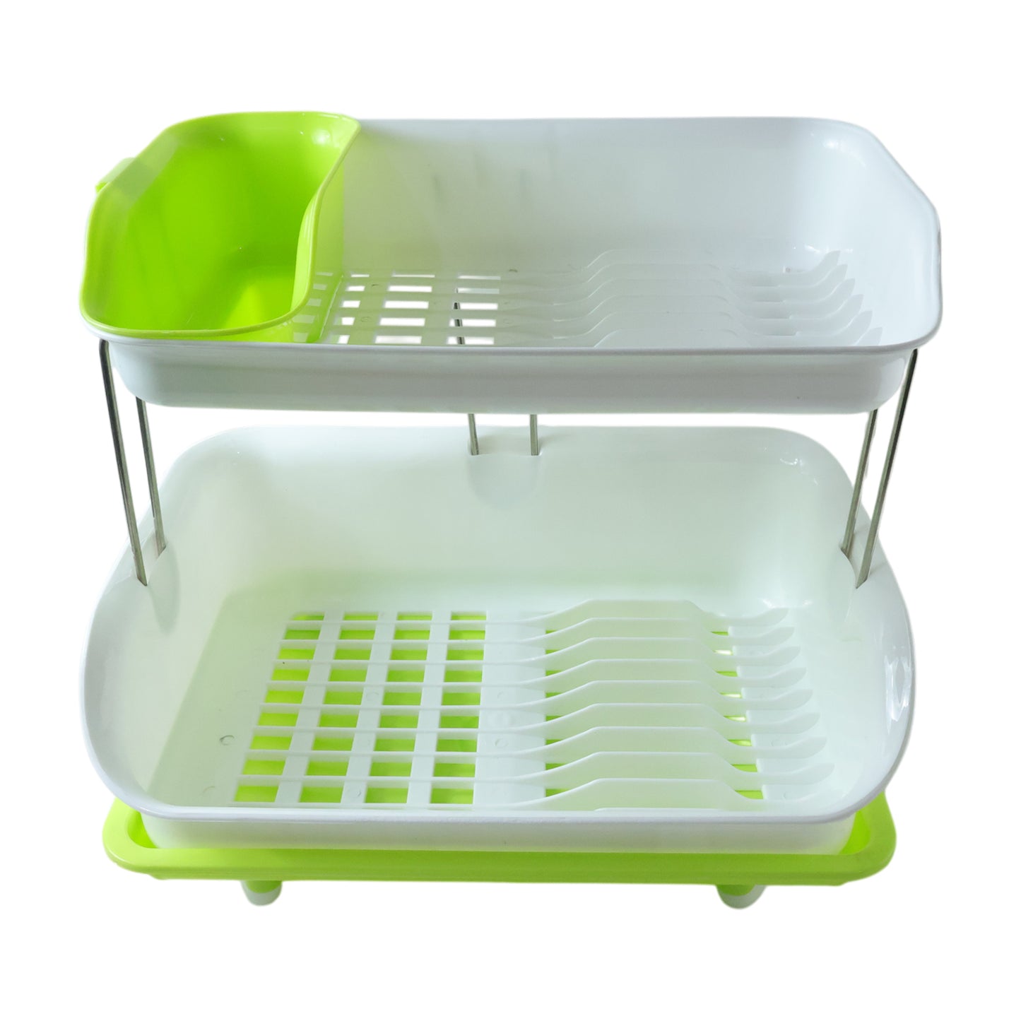 2 Tier Kitchen Dish Rack with Drain Tray & Utensil Holder - 1 Set - Great Price - Image 4
