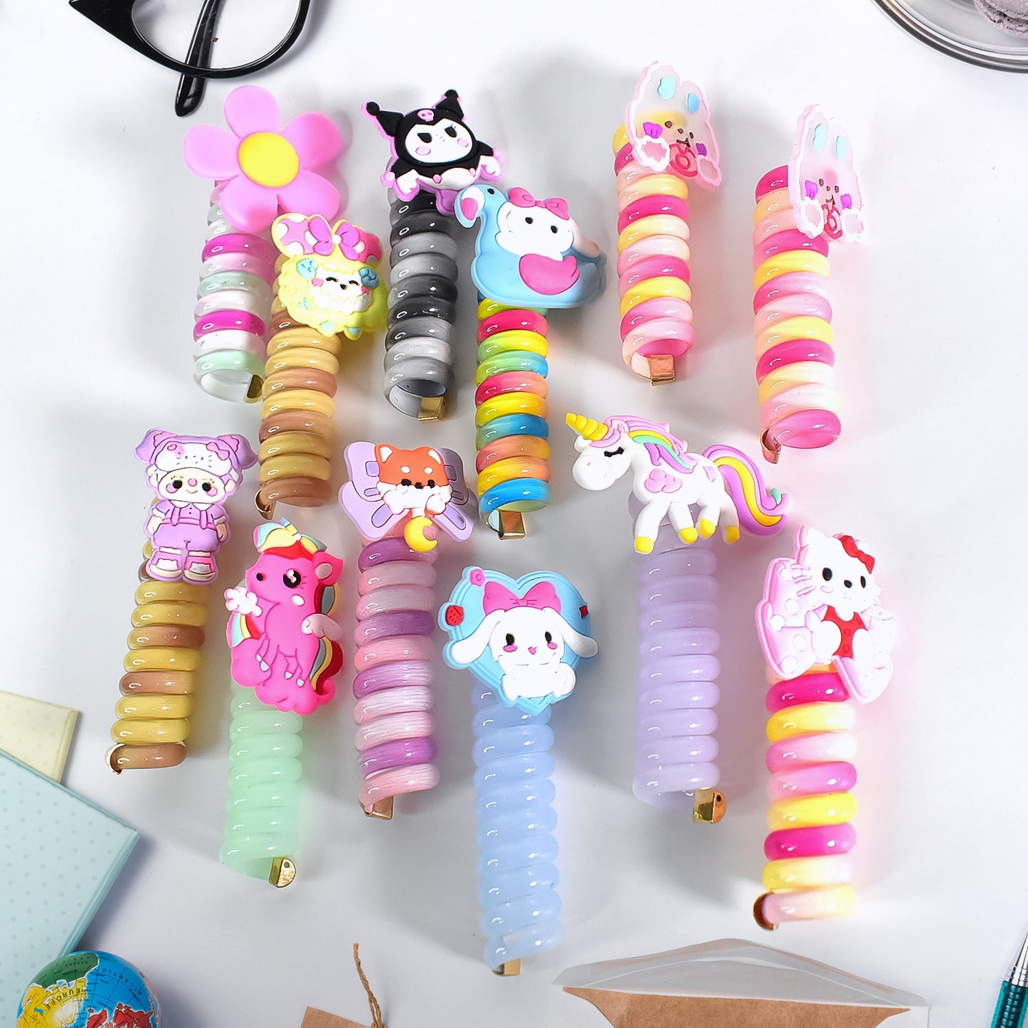 Colourful Telephone Wire Hairbands (1 Pc Mix Design) - Happy Price - Image 4