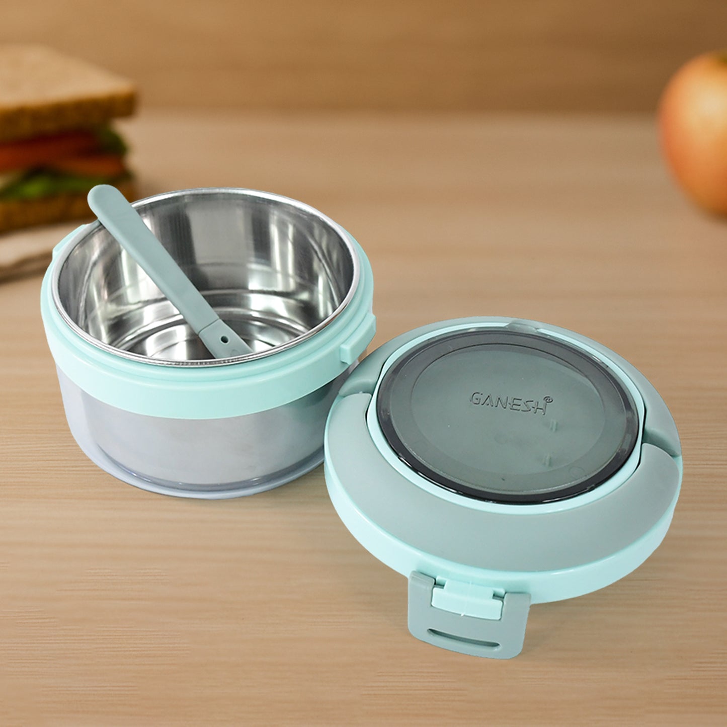 Ganesh Tiara 400ml Stainless Steel Insulated Lunch Box With Leakproof Lid Folding Spoon - Happy Price - Image 5