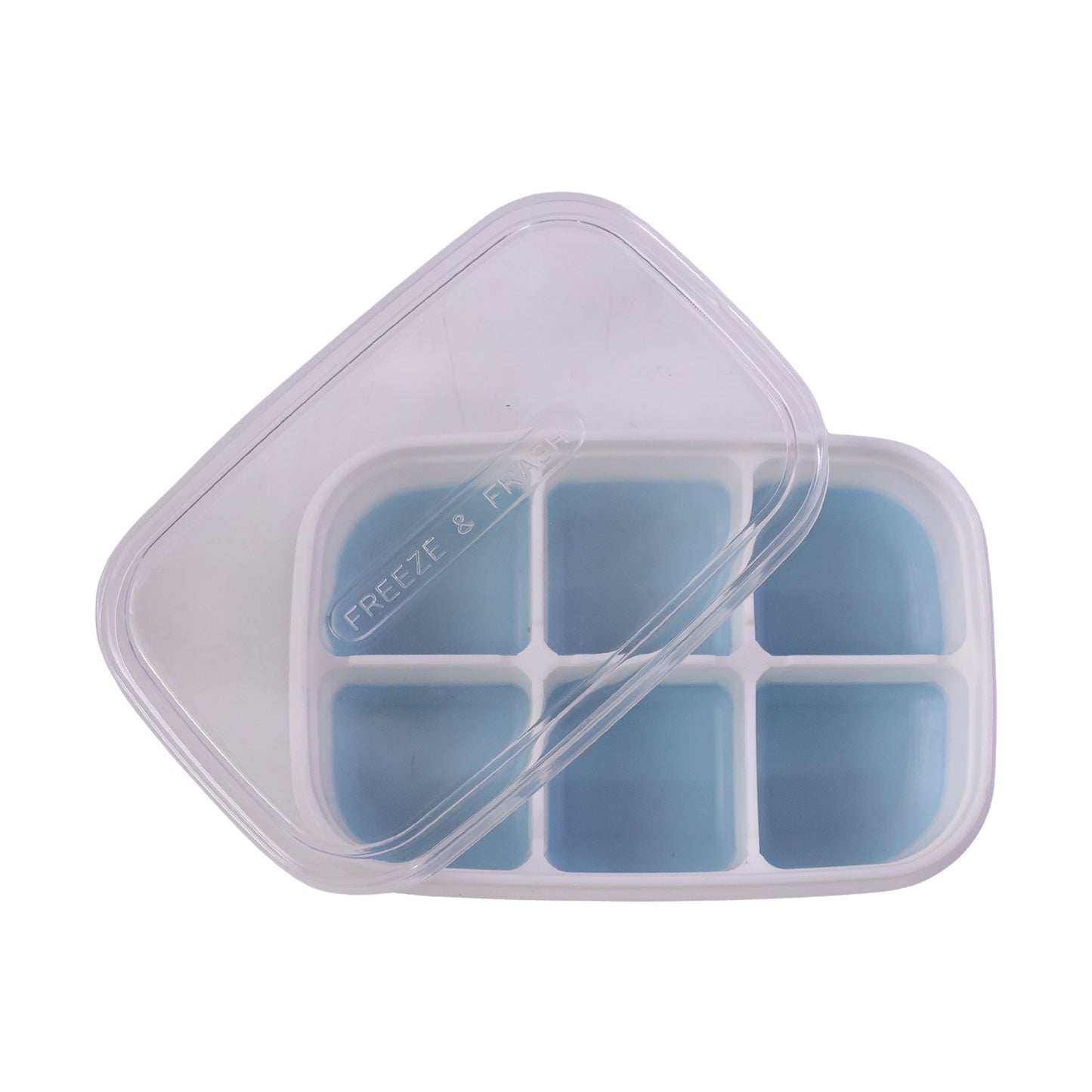 Mini Plastic 6 Cavity Ice Tray - Freeze Fresh Compact Ice Cube Tray