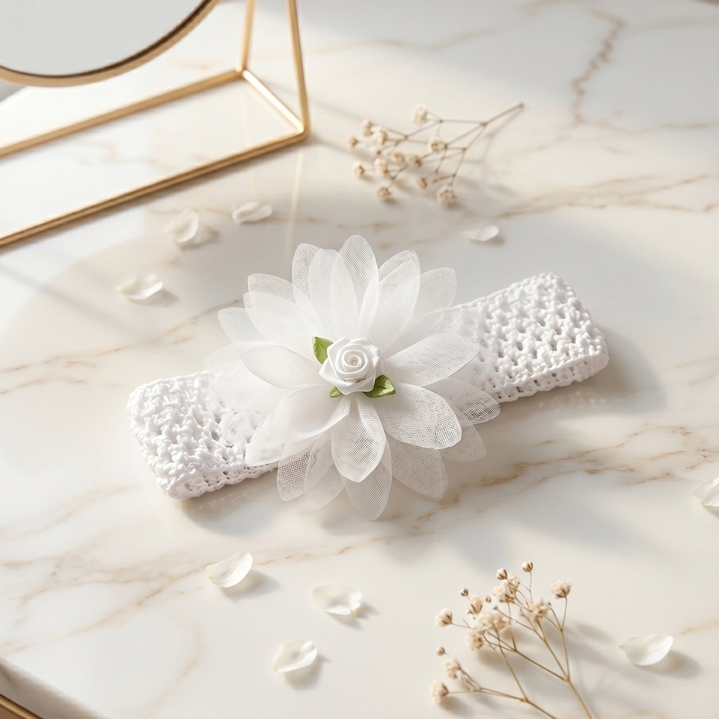 Cute Floral Baby Headband - Soft Elastic Hair Band (1 Pc) - Happy Price - Image 6