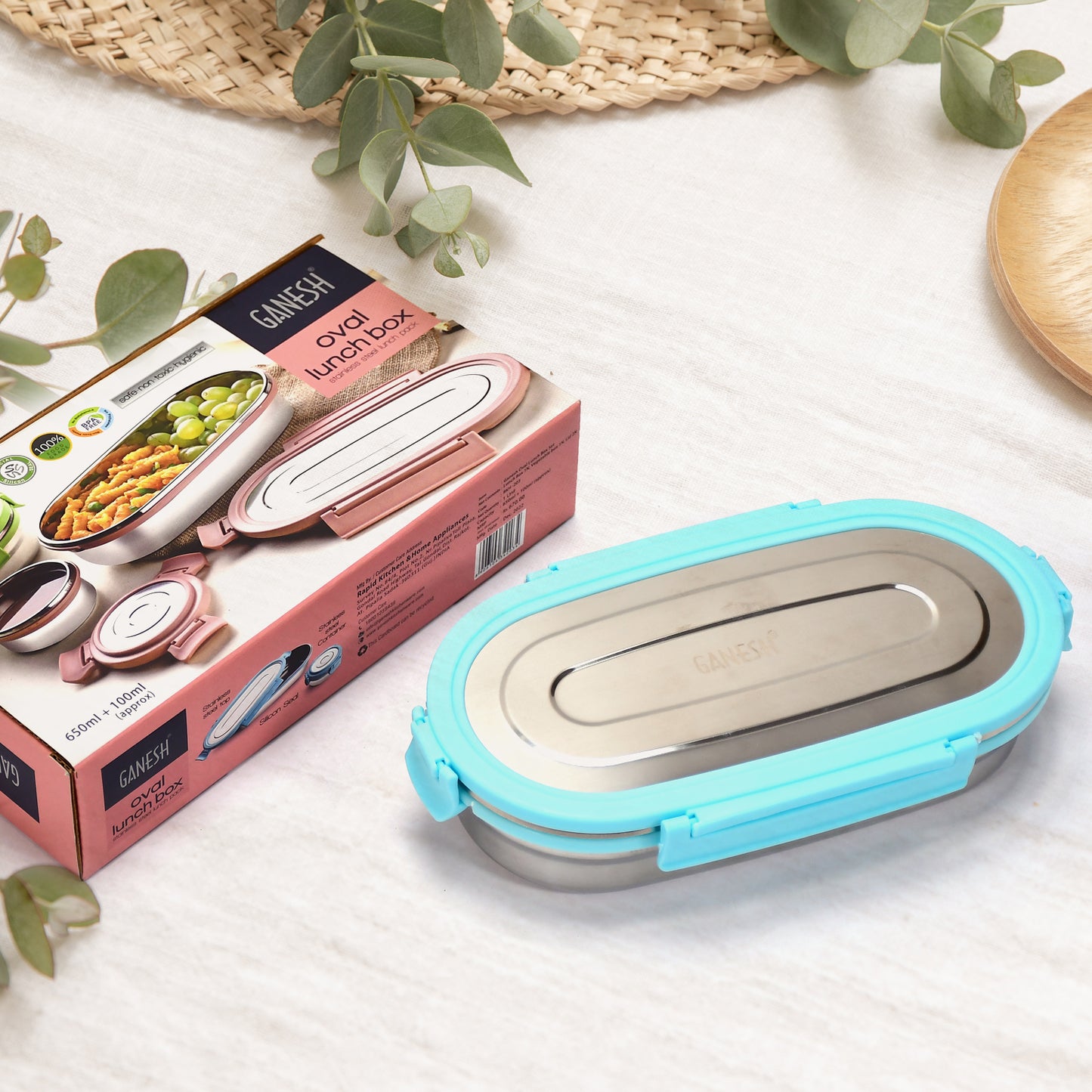 Ganesh Stainless Steel Lunch Box Small Container ( Set Of 2 Pcs ) - Happy Price - Image 6