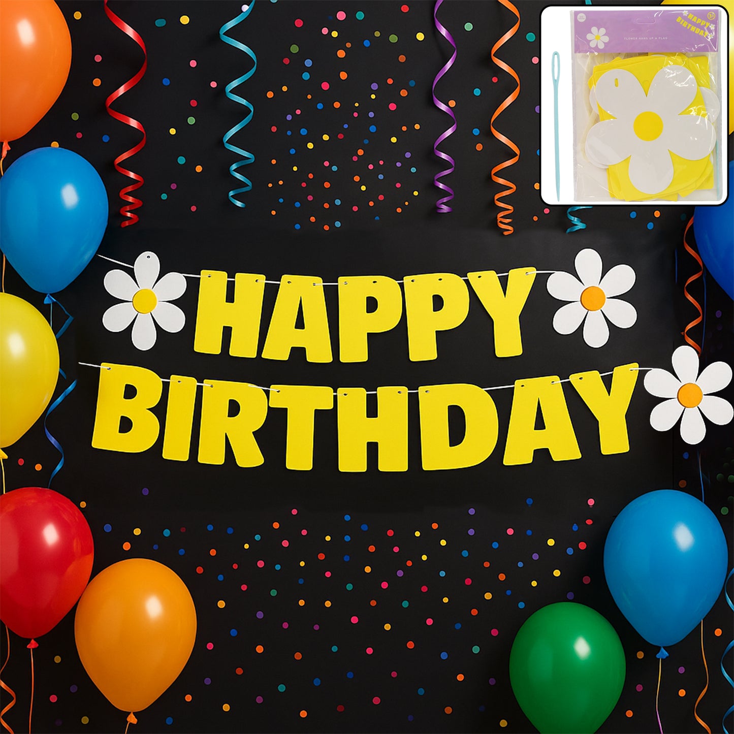 Happy Birthday Party Decoration Banner Set
