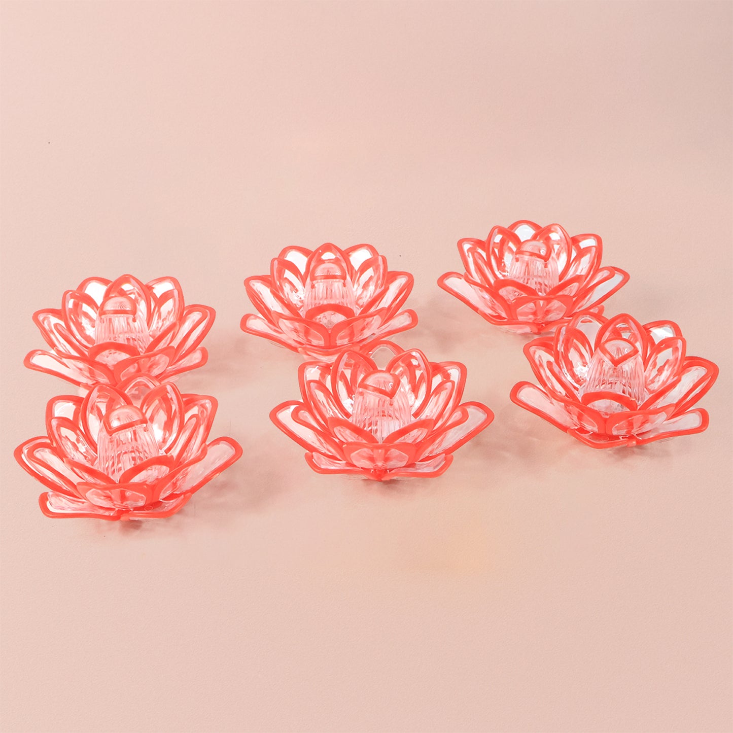 Set of 6 Lotus Shaped LED Flameless Decorative Candles for Home & Festive Decor - Happy Price - Image 5