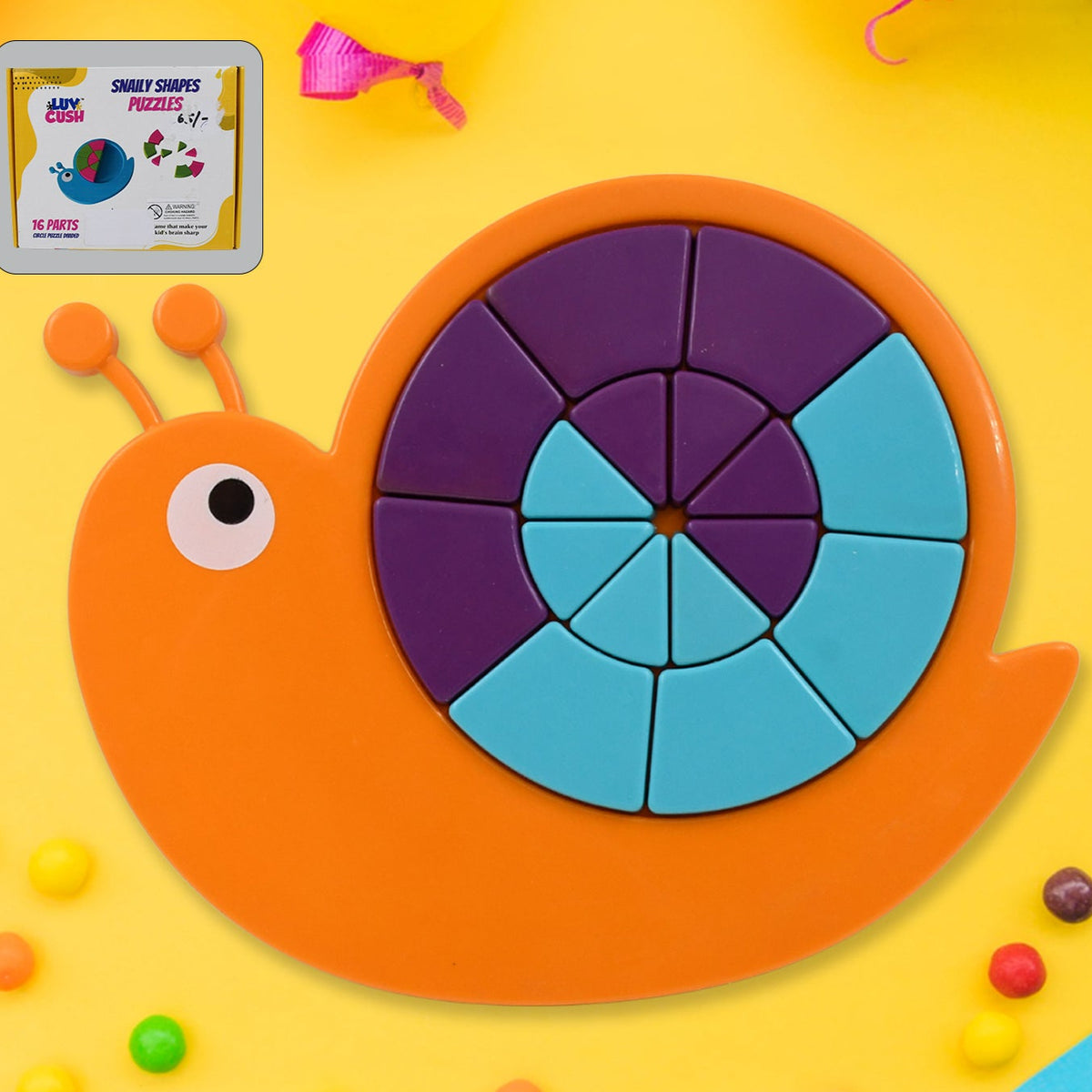 Toys Snail Puzzle Kids Mini Travel Puzzle Games Pre School Toys Develops Motor Reasoning Skills Stem Educational Toy Birthday Gifts 3 - 6 Year Kids Brain Games For Kids Building Blocks For Kids (Mix Color) - Happy Price - Image 1
