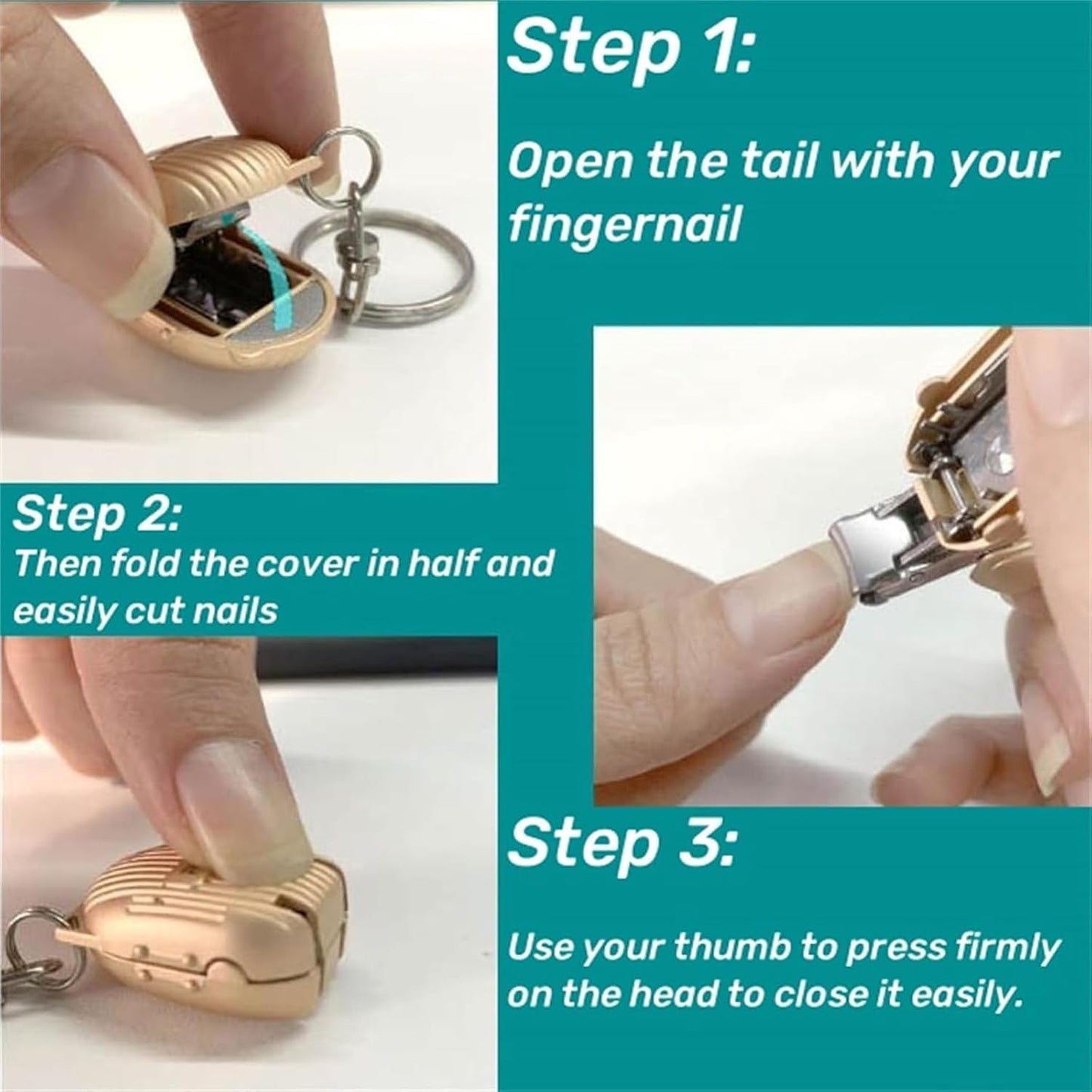 Keychain Nail Clipper Small Nail Clippers Multicolor (1 Pc) - Happy Price - Image 3