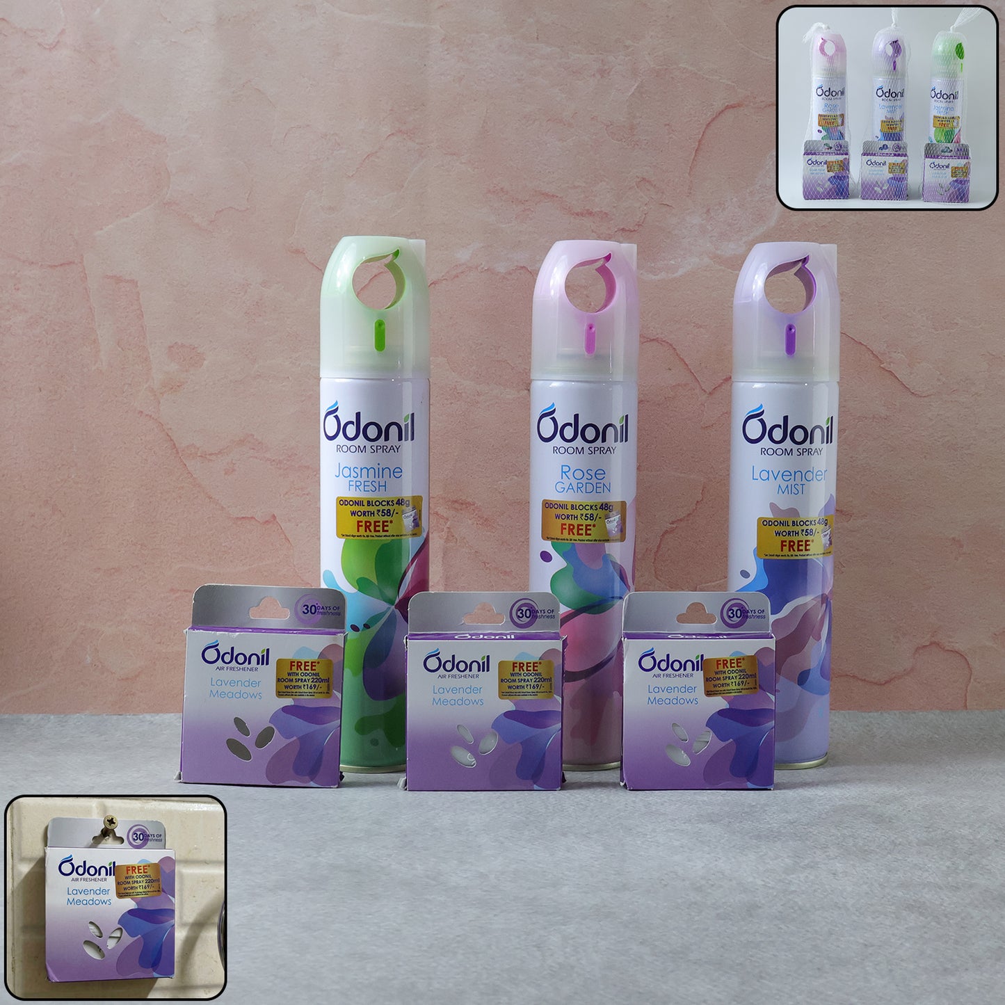 Combo Pack: 220ml Room Spray & Solid Air Freshener Blocks - Mixed Scents - Great Price - Image 2