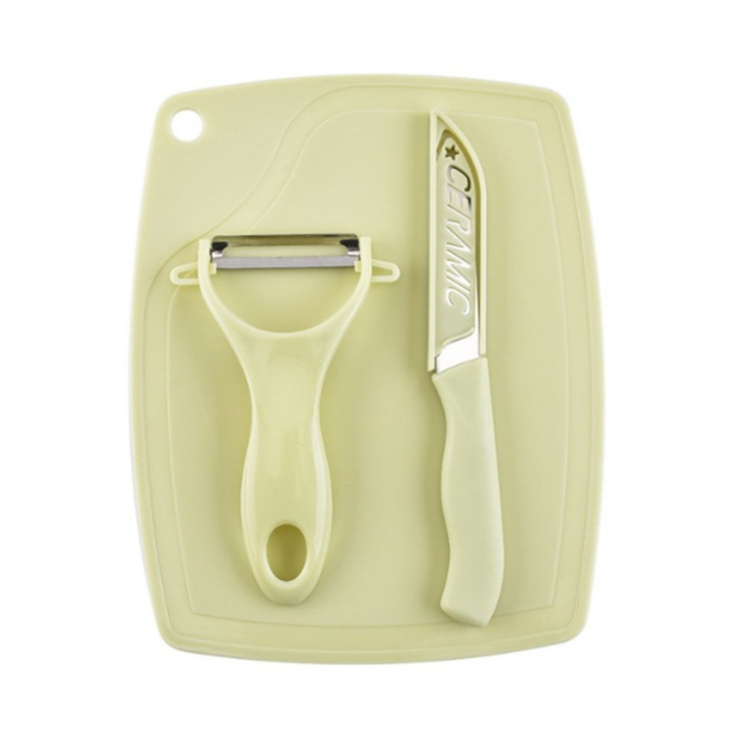 Plastic Kitchen Peeler - Green Classic Stainless Steel 3-piece Knife Set Combo - Happy Price - Image 5