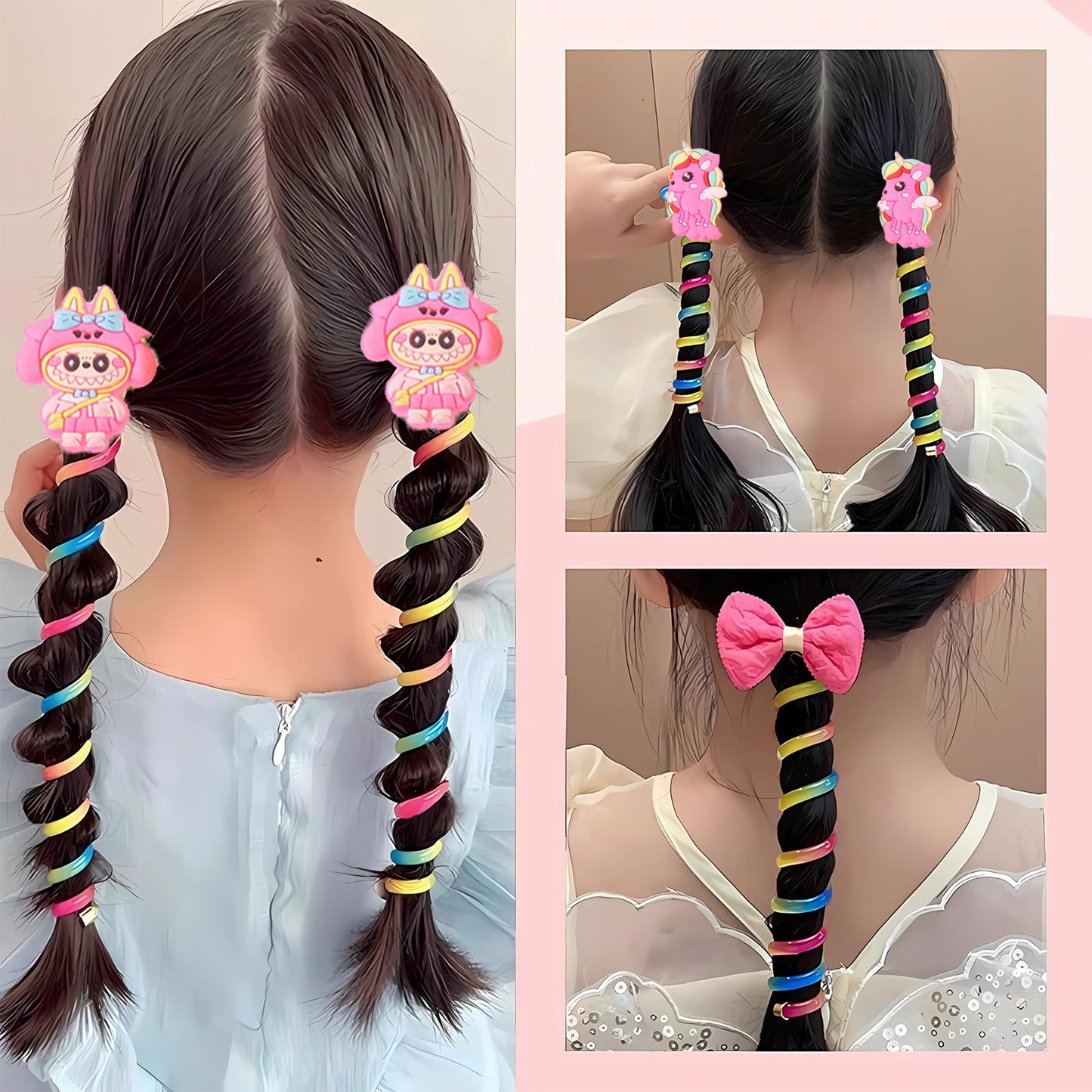 12 Pcs Kids Spiral Hair Braiding Clips - Assorted Cartoon Designs - Happy Price - Image 5