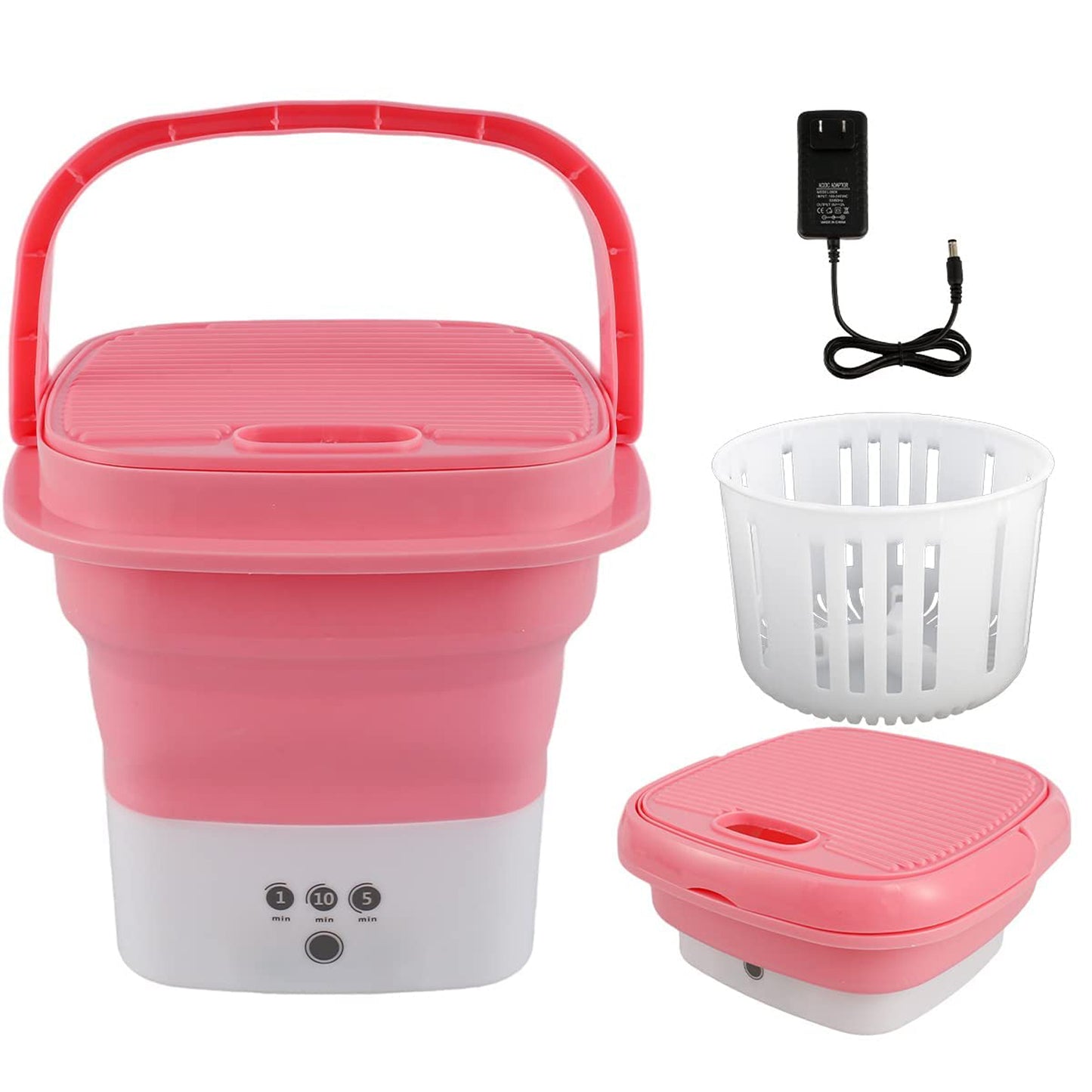 Foldable Electric Mini Washing Machine Bucket - Portable, USB Powered, 3 Timer Settings (1 Pc) - Happy Price - Image 2