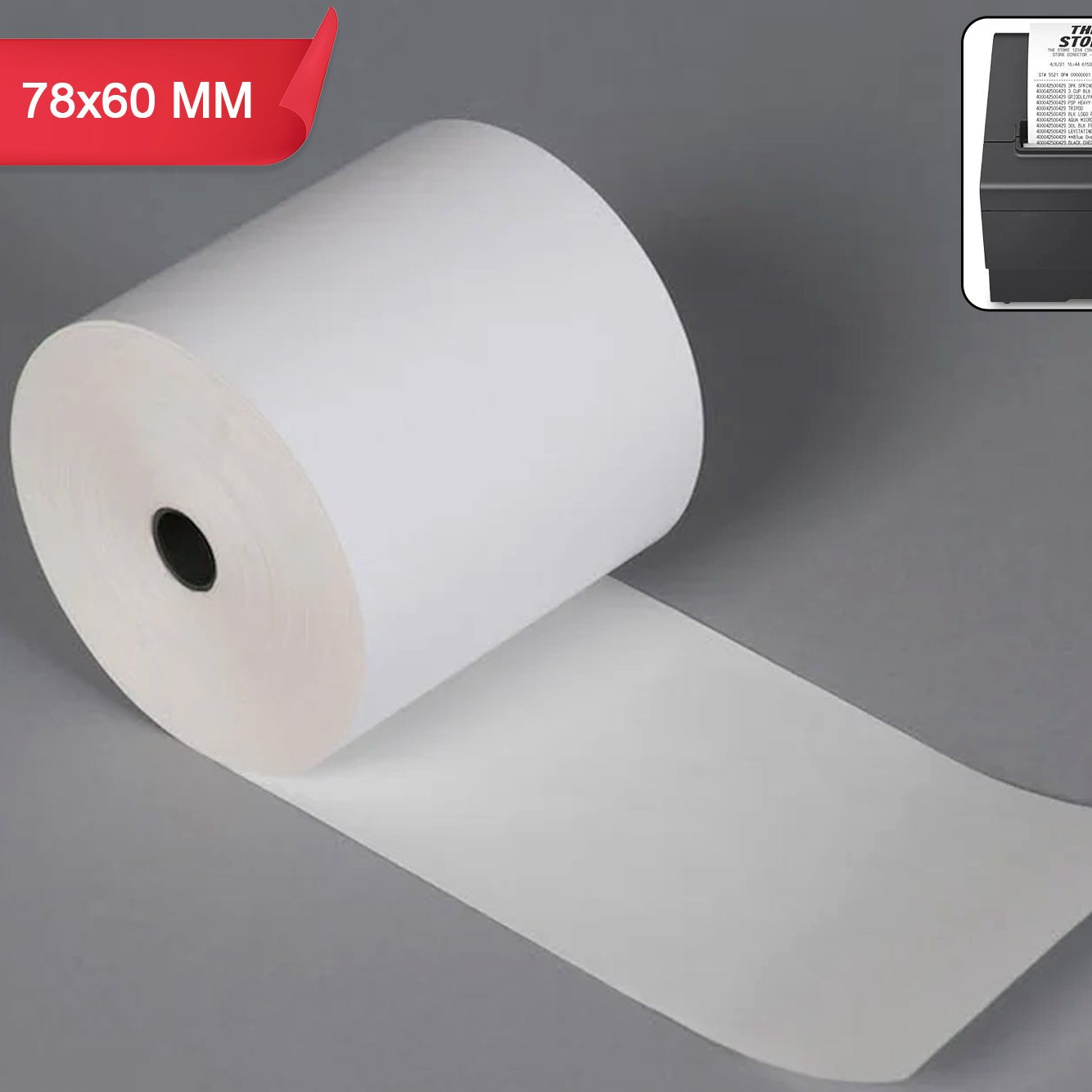 Direct Thermal Label Roll for Barcode & Shipping - 78 x 60 mm - Happy Price - Image 1