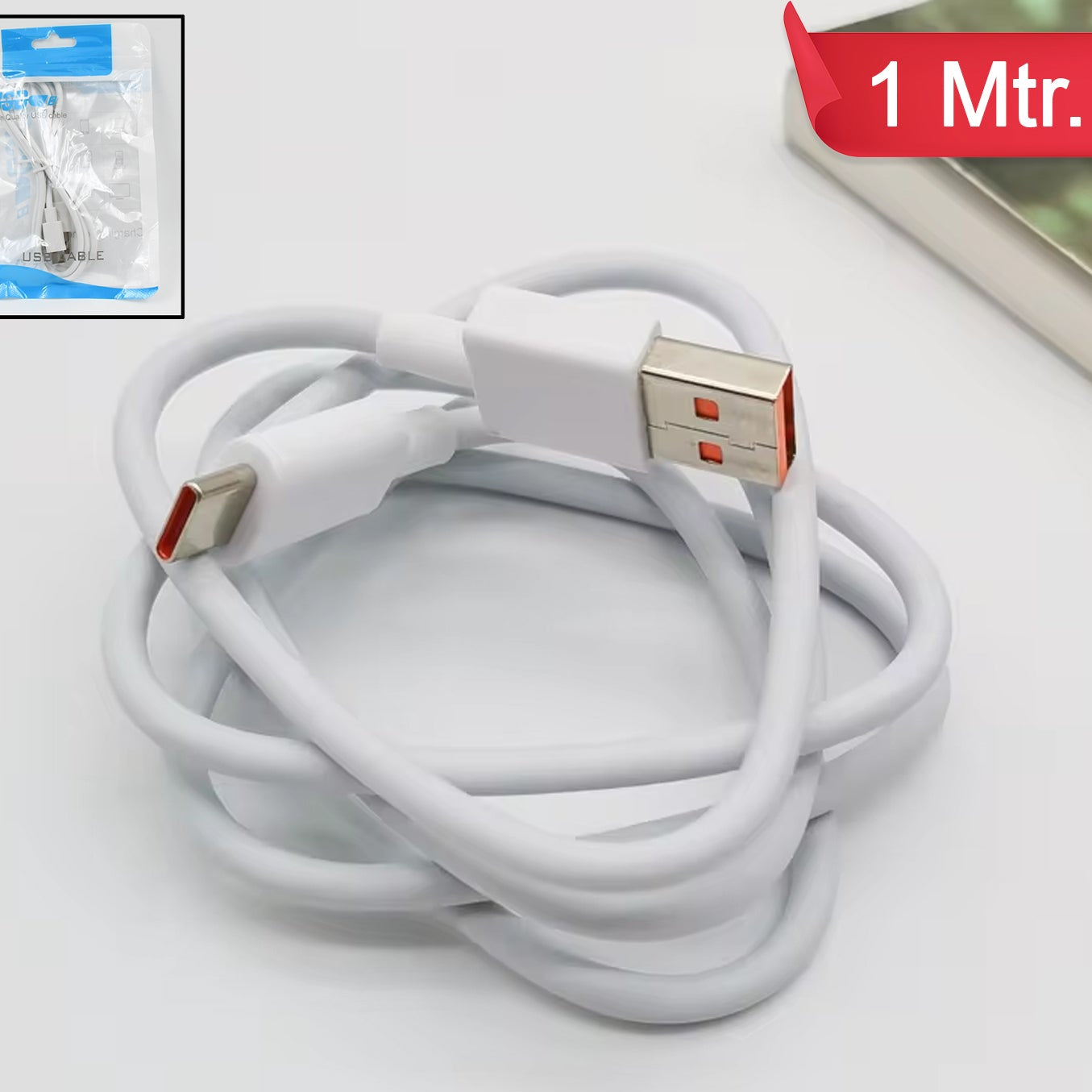 Type C Data Cable Fast Charging Cable (1 Mtr. 1 Pc) - Happy Price - Image 1